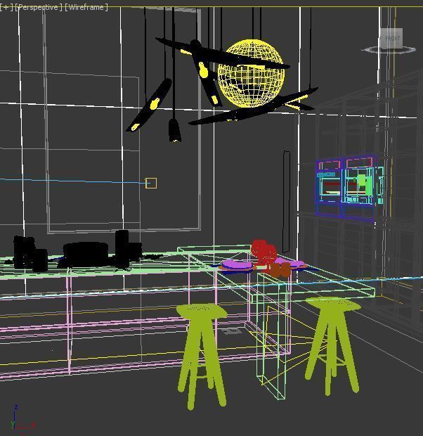 Kitchen Set and Island with Modern Style 3D model_3