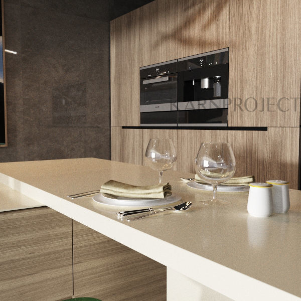 Kitchen Set and Island with Modern Style 3D model_2