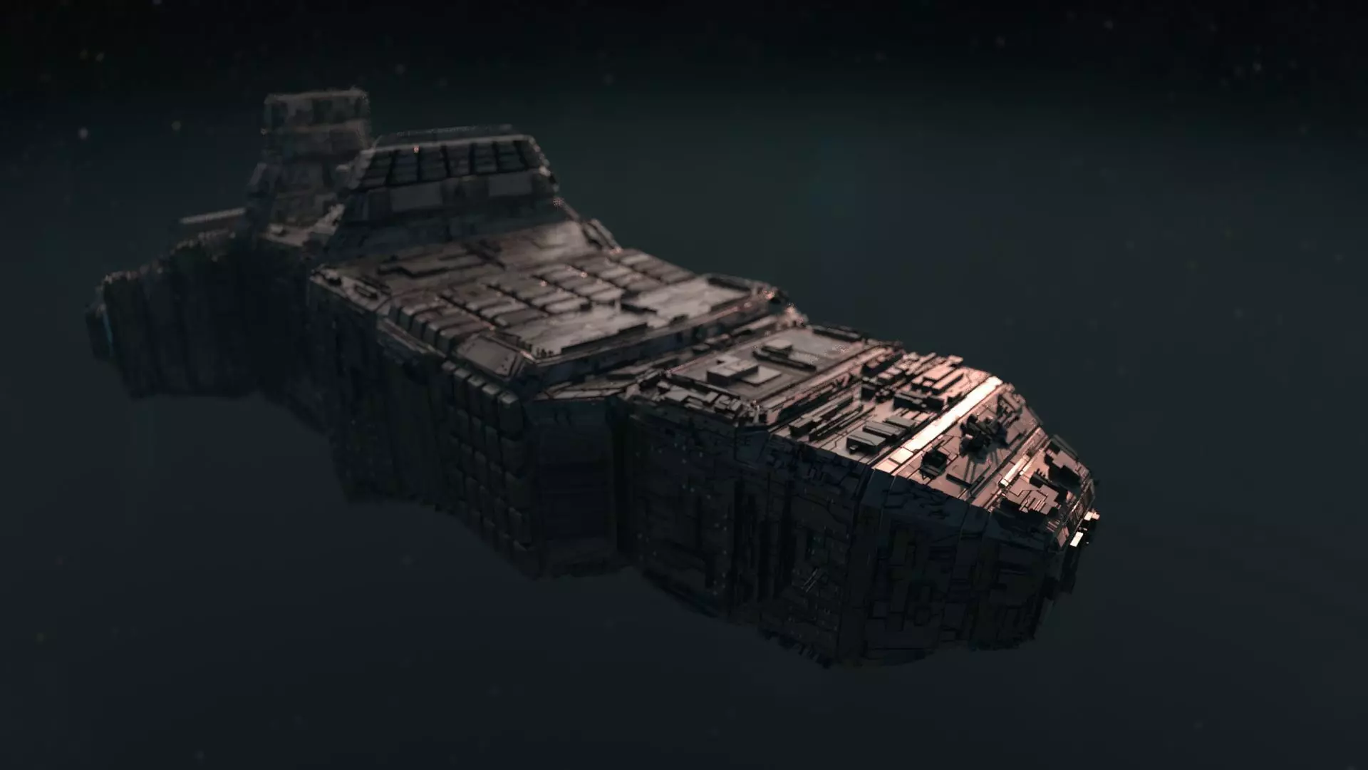 Sarcophagus Starship - complete render scene 3D model_0