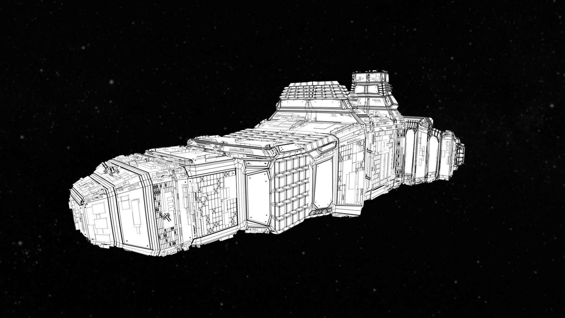 Sarcophagus Starship - complete render scene 3D model_7