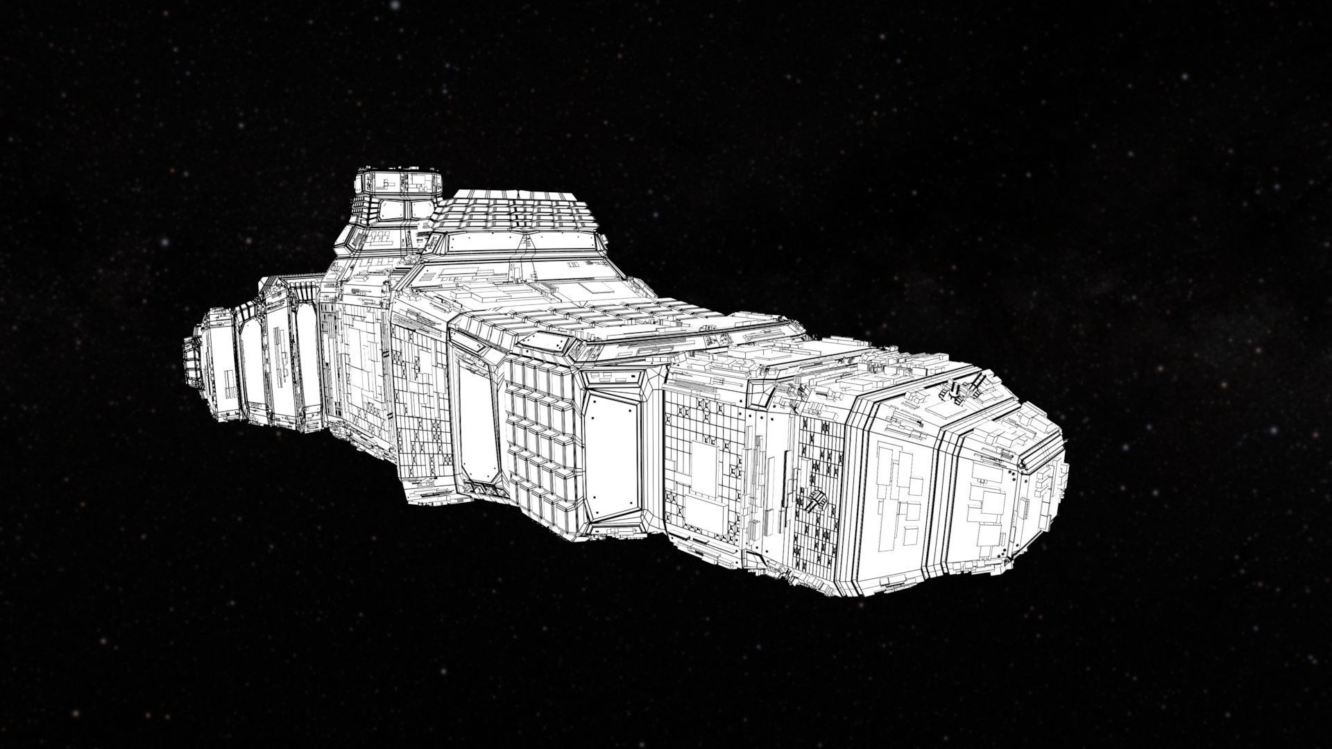 Sarcophagus Starship - complete render scene 3D model_9