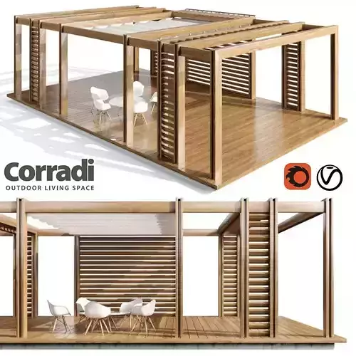 Pegola Corradi outdoor living space 3D model