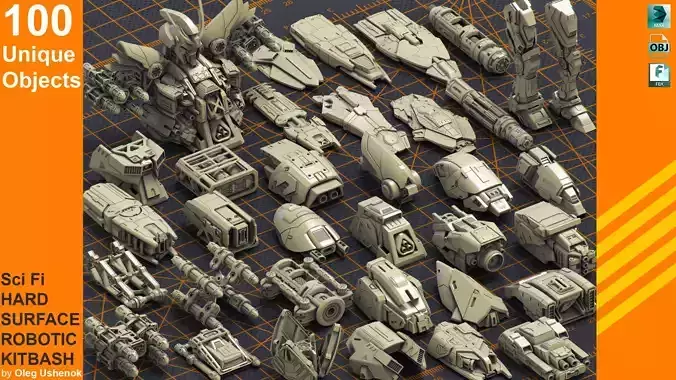 Mech Warrior Hard Surface Kitbash 3 of 20 3D model