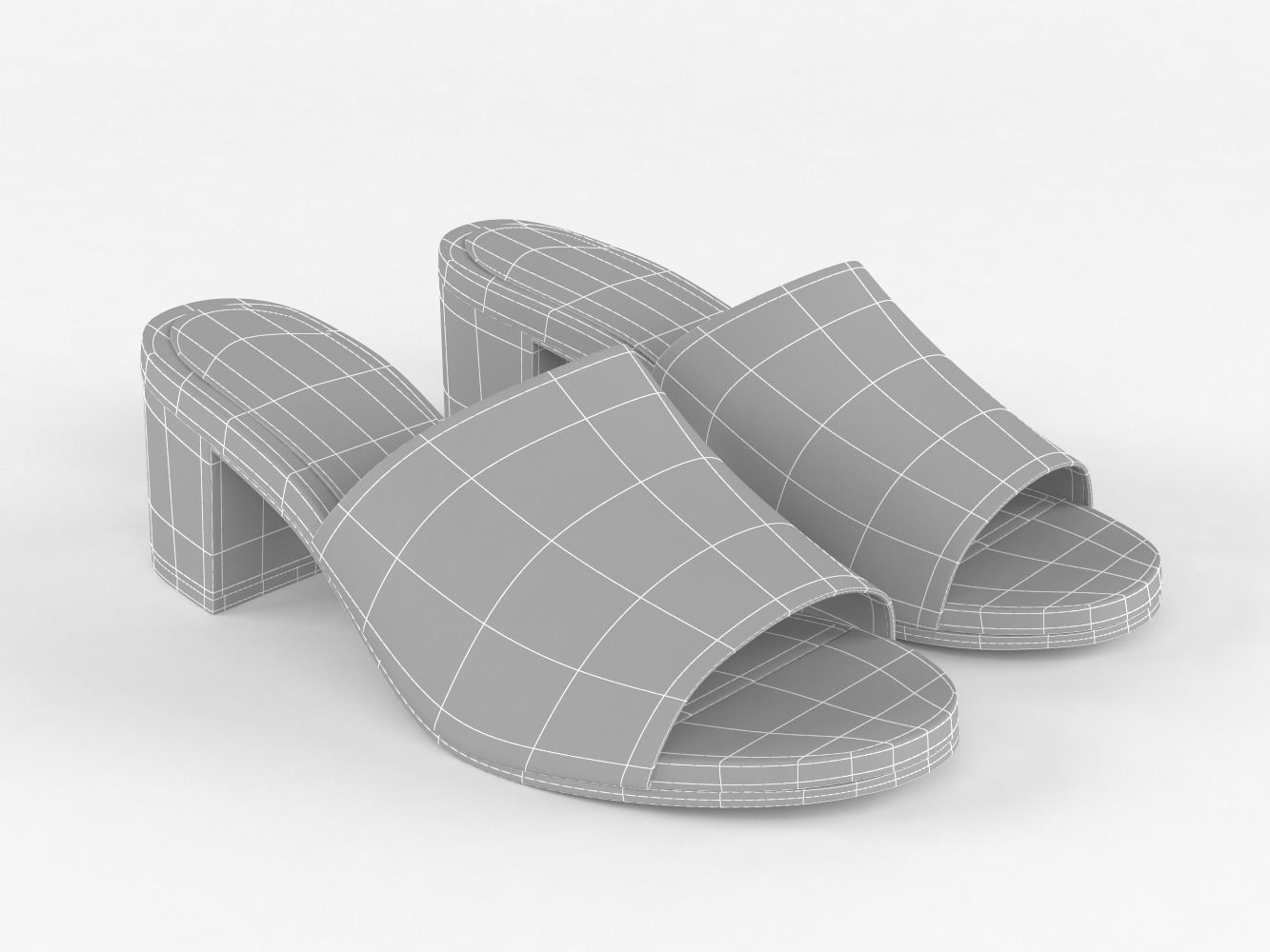 Women Slide Sandal 3D model_7