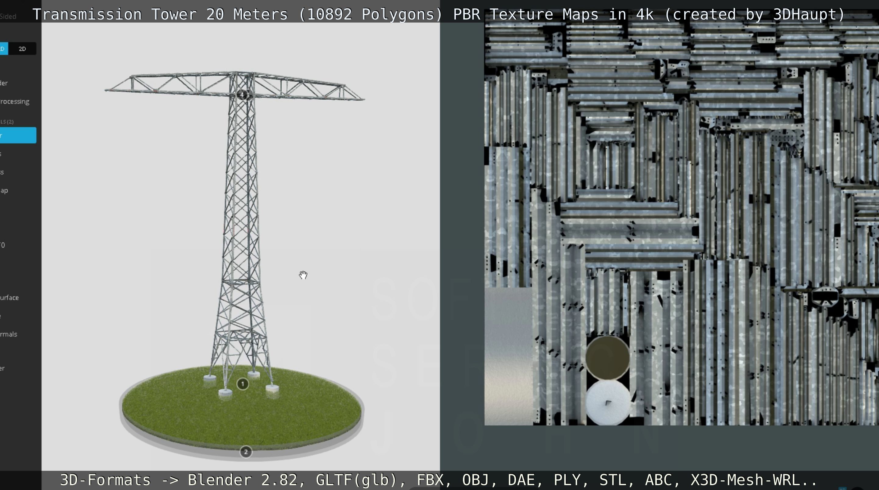 Transmission Tower 22 Meter Low-poly 3D model_85