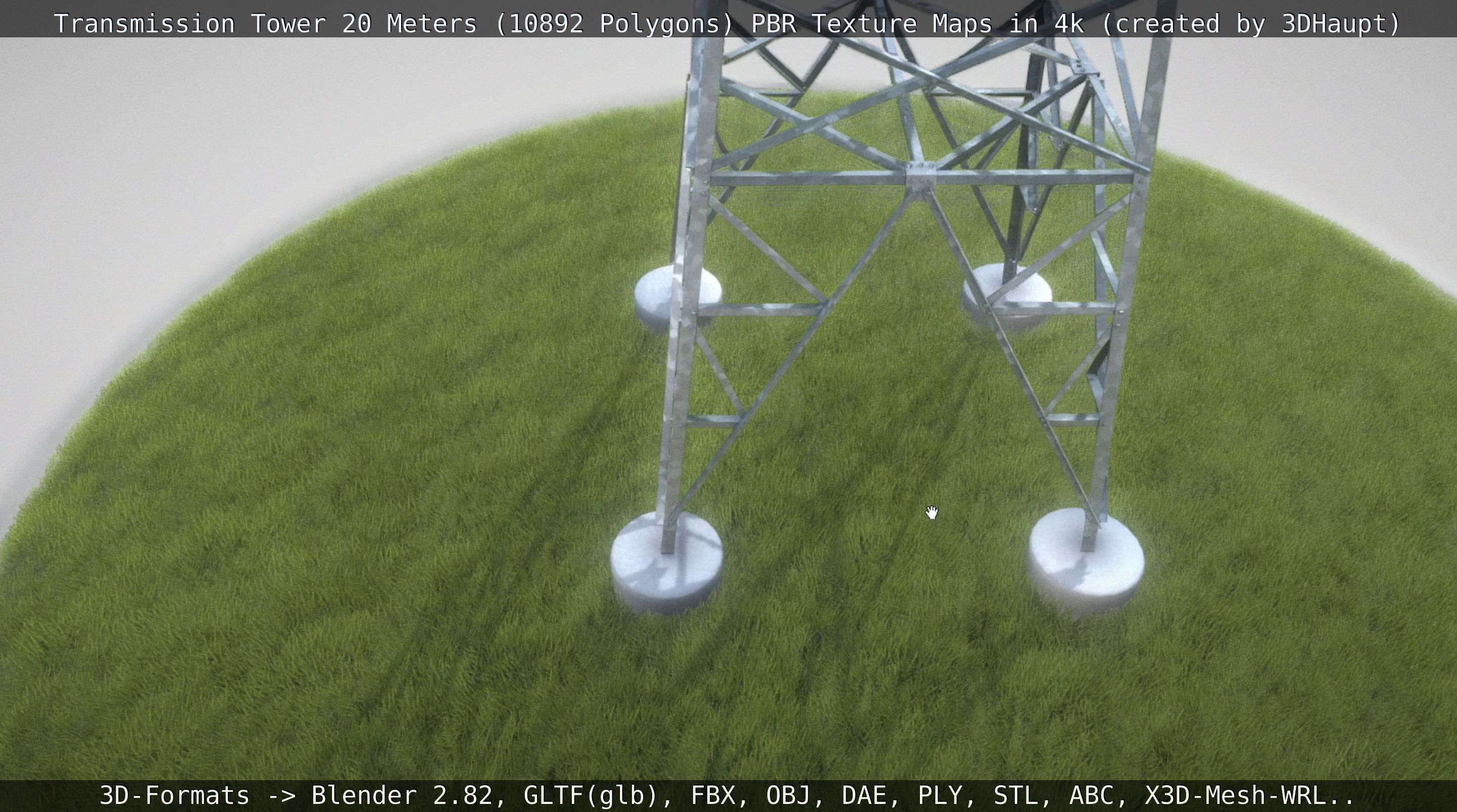 Transmission Tower 22 Meter Low-poly 3D model_24