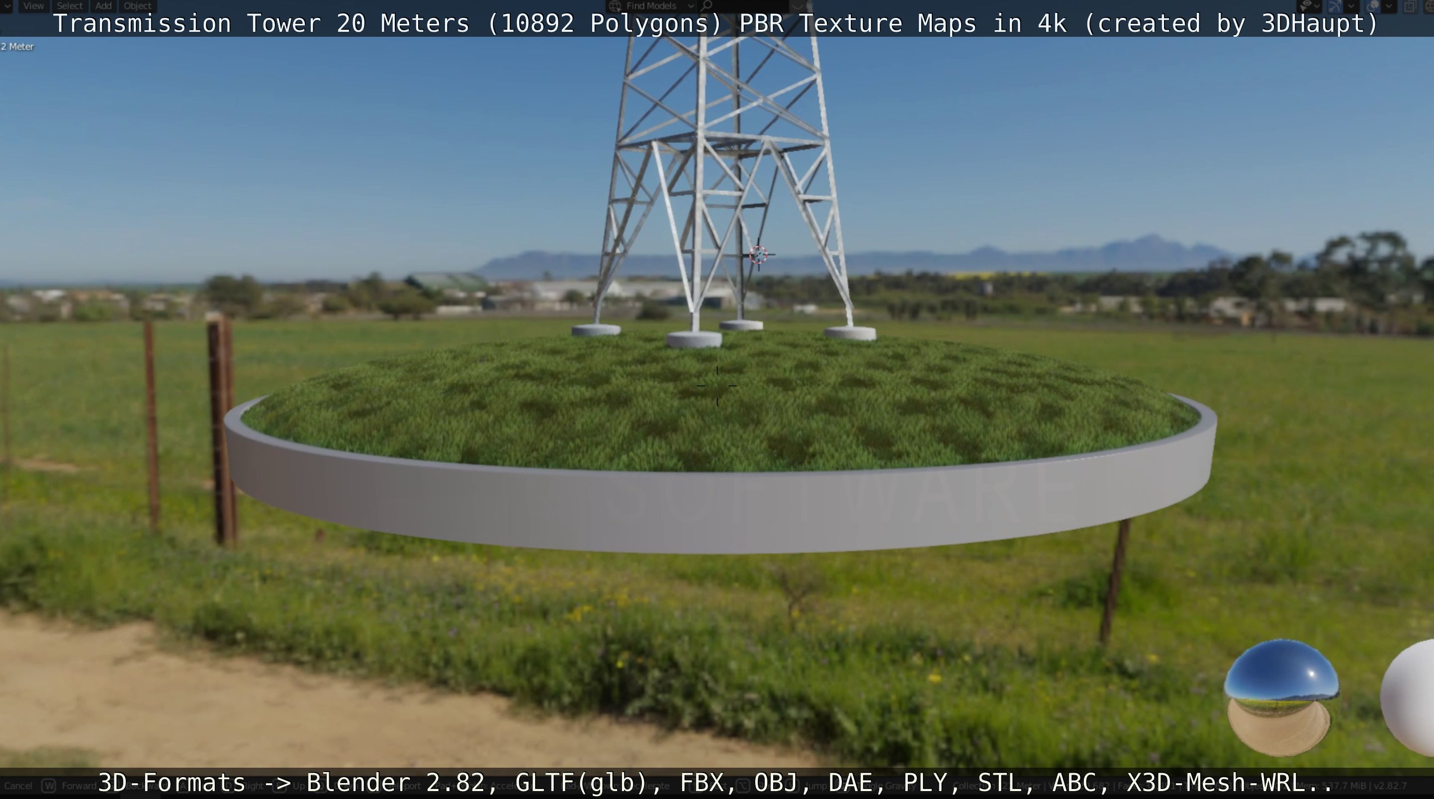 Transmission Tower 22 Meter Low-poly 3D model_41