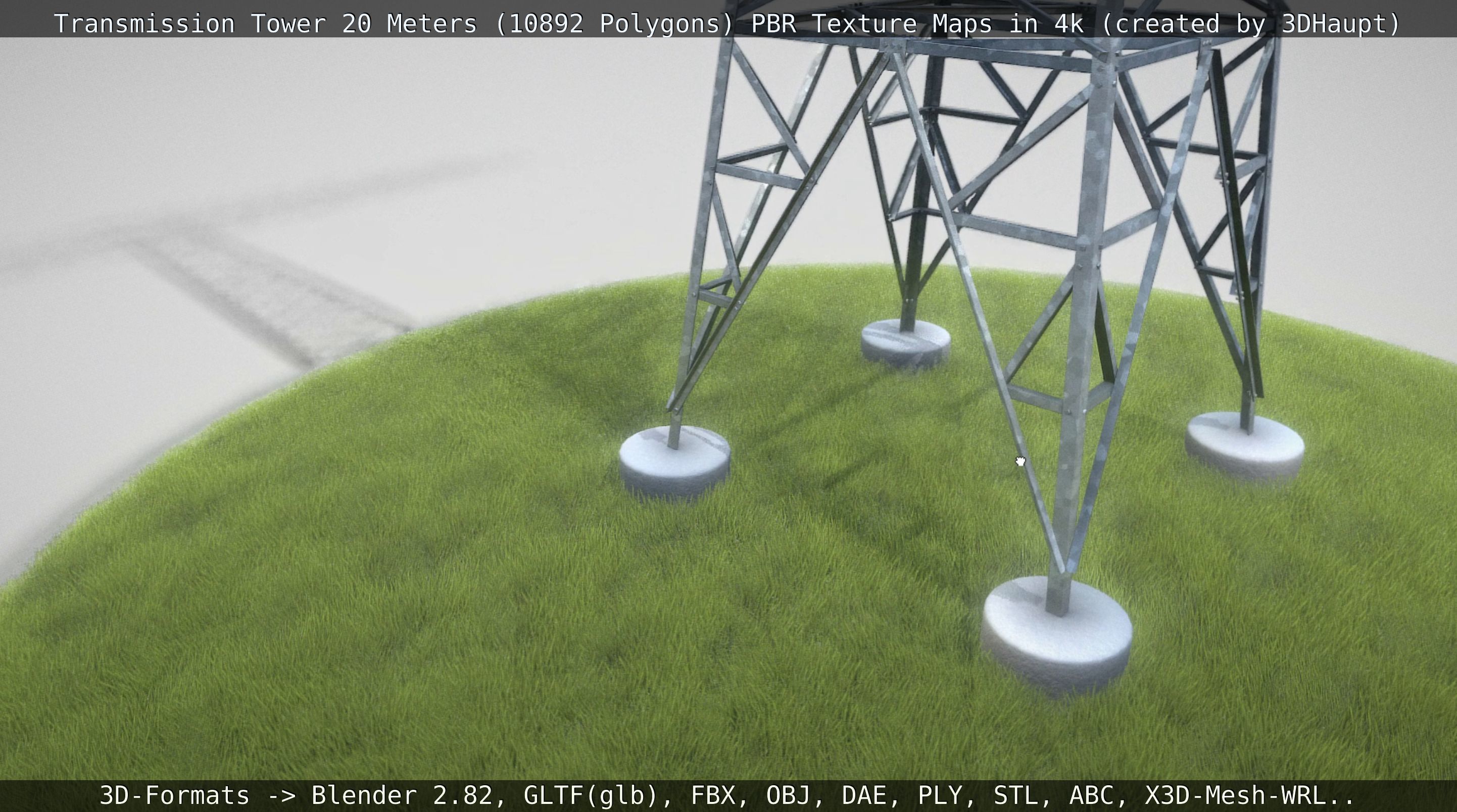 Transmission Tower 22 Meter Low-poly 3D model_141