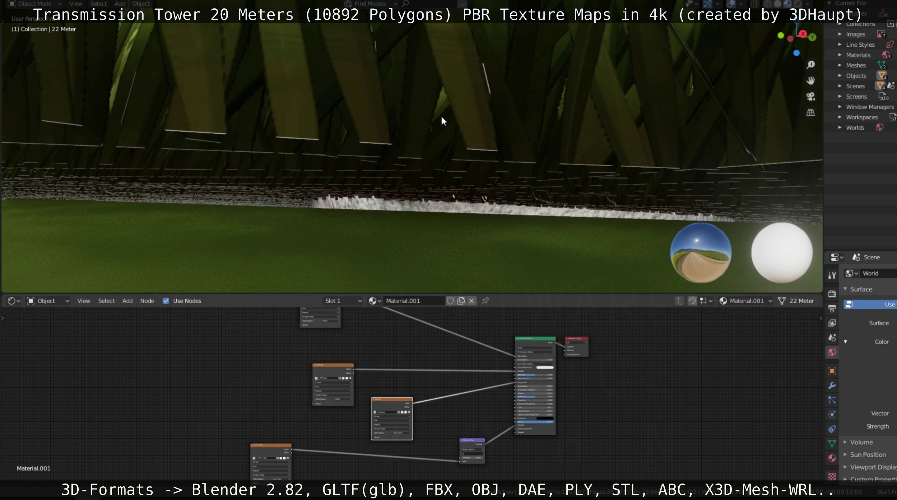 Transmission Tower 22 Meter Low-poly 3D model_28