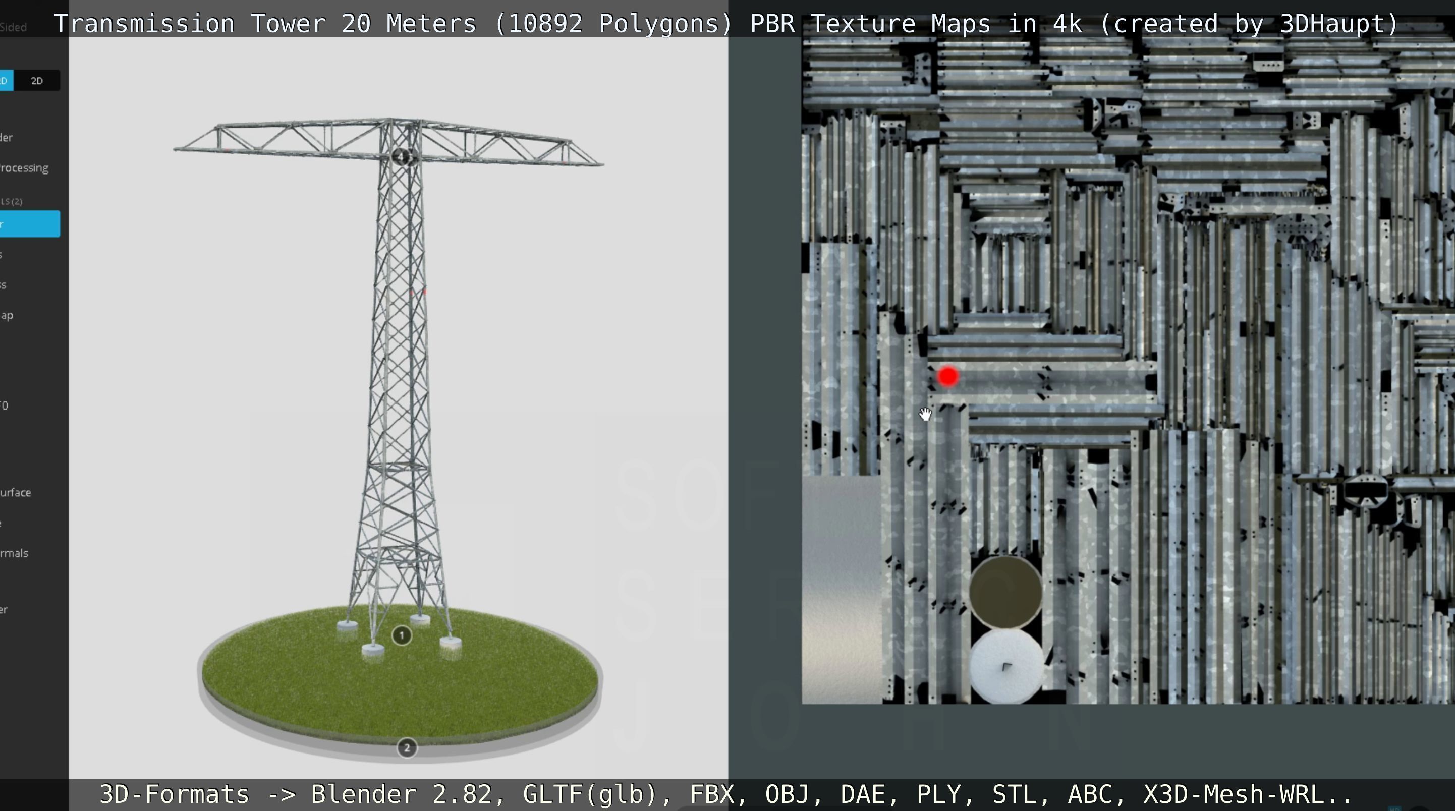 Transmission Tower 22 Meter Low-poly 3D model_11