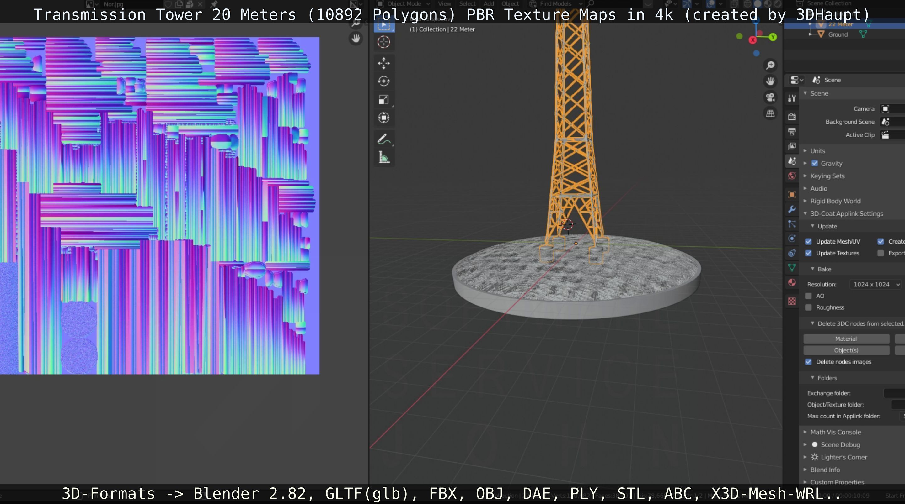 Transmission Tower 22 Meter Low-poly 3D model_93
