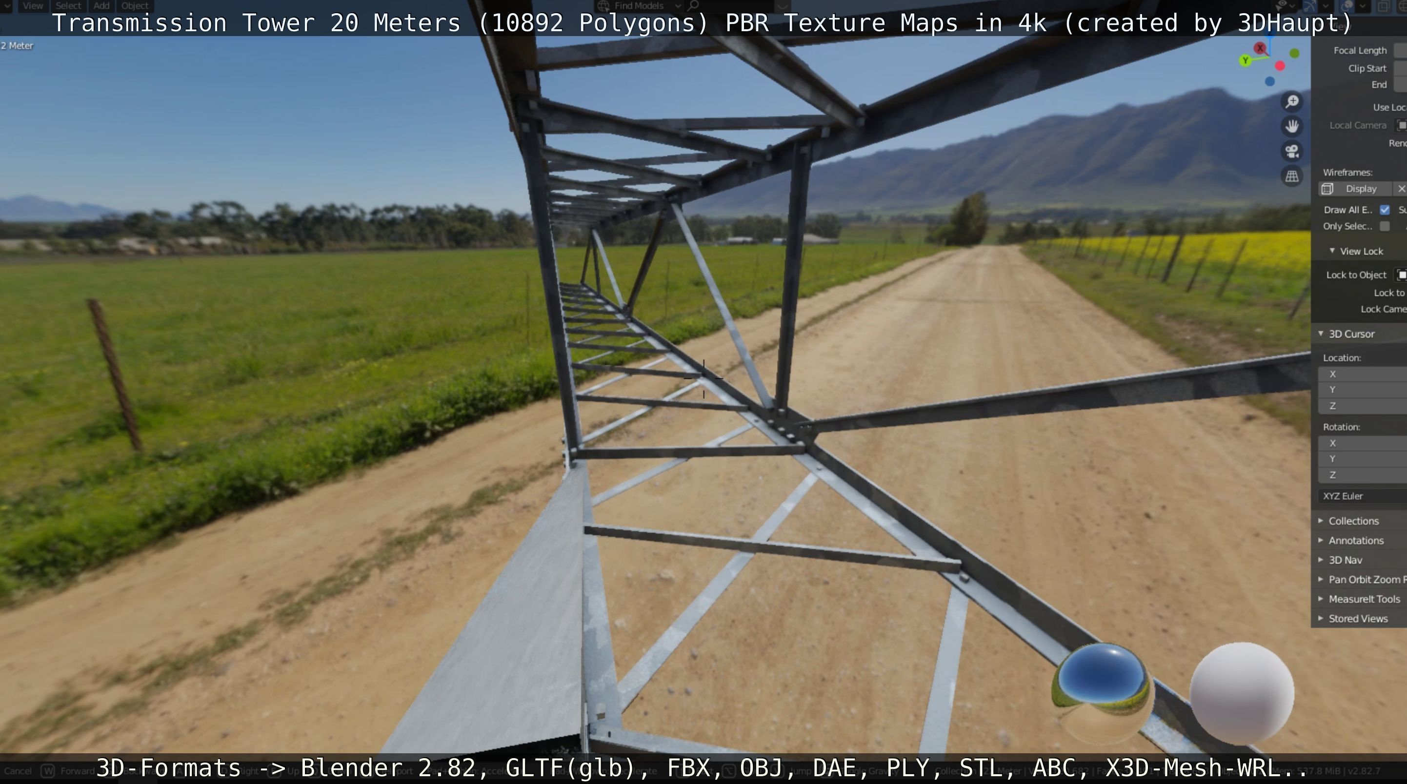 Transmission Tower 22 Meter Low-poly 3D model_49