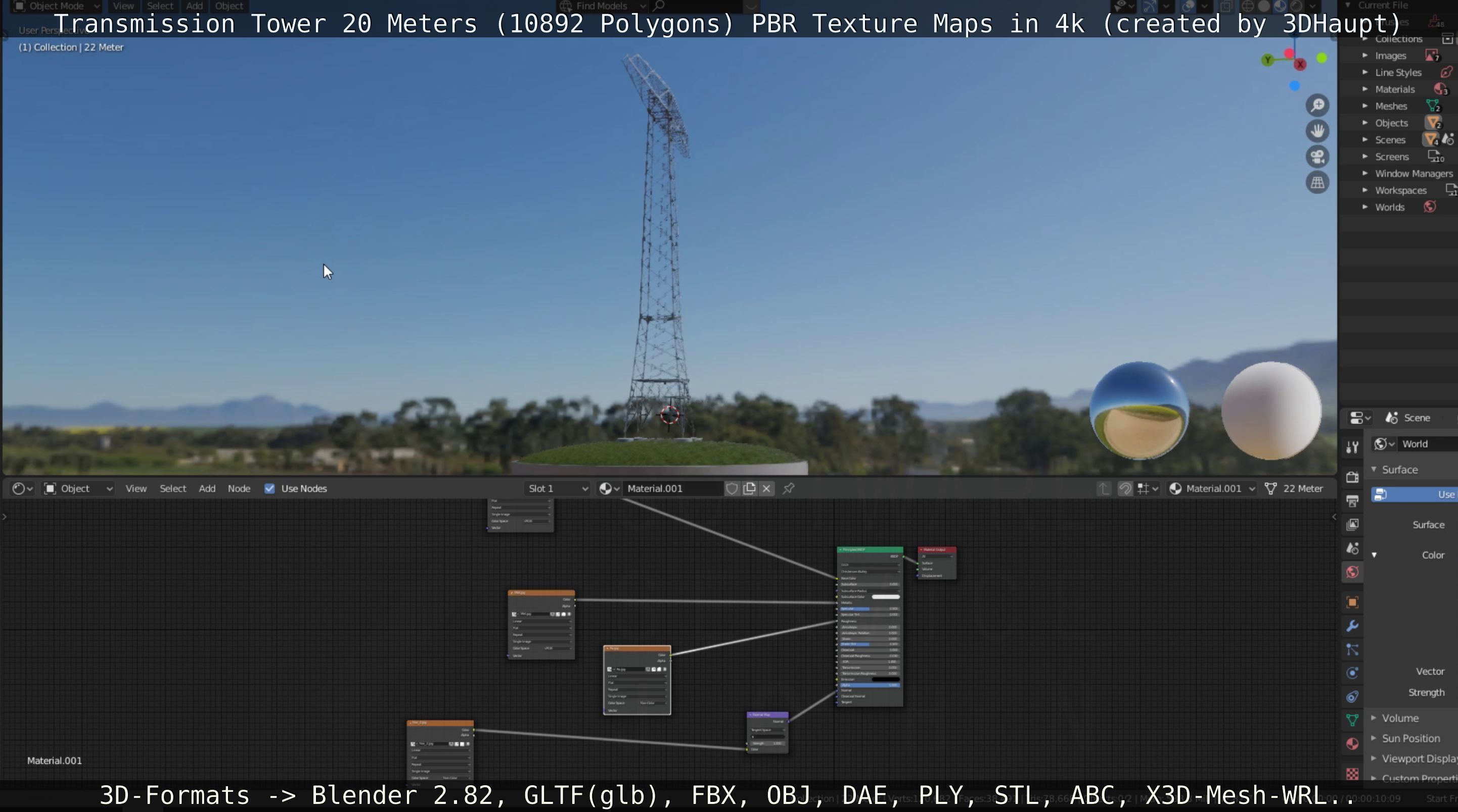 Transmission Tower 22 Meter Low-poly 3D model_43