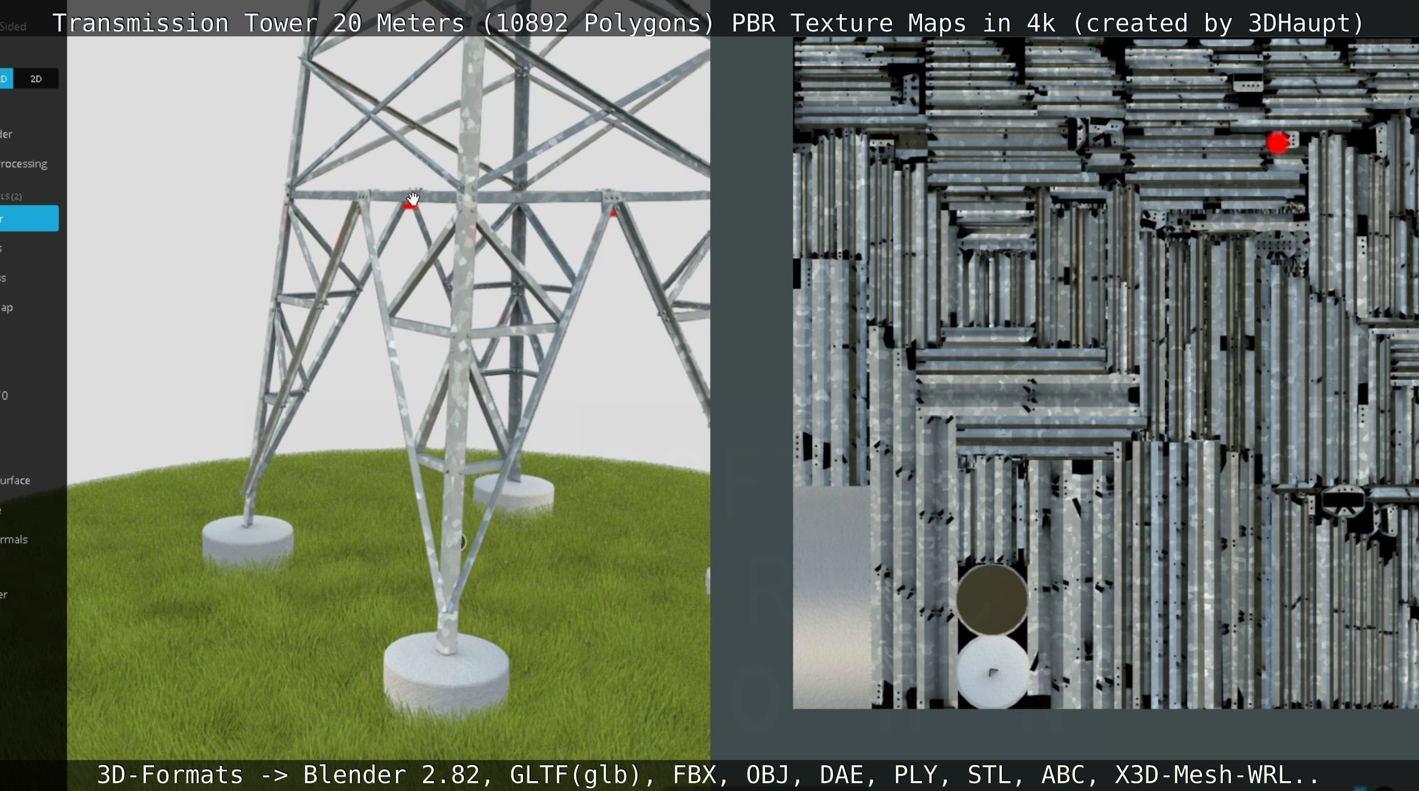 Transmission Tower 22 Meter Low-poly 3D model_105
