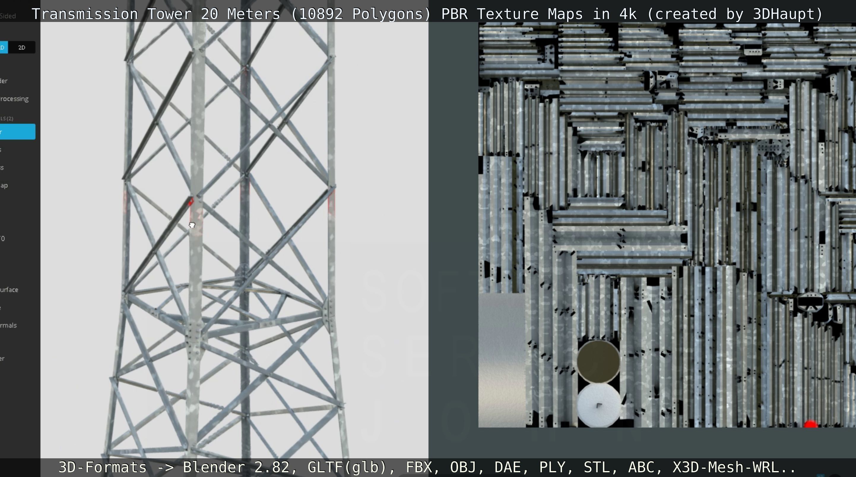 Transmission Tower 22 Meter Low-poly 3D model_114