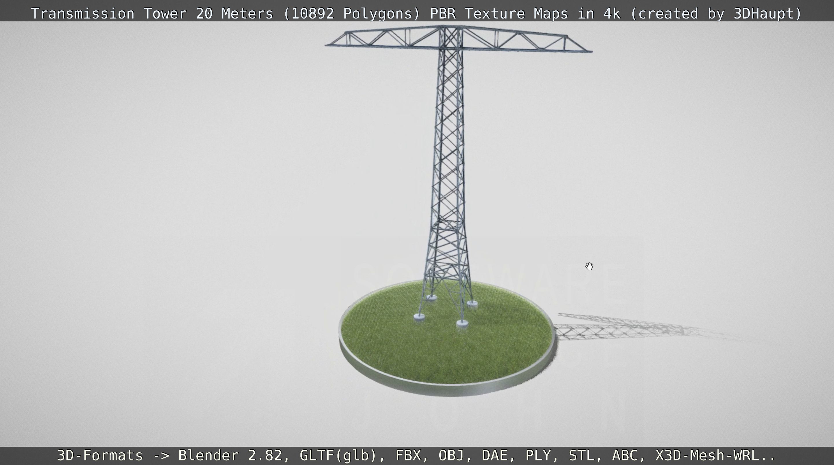 Transmission Tower 22 Meter Low-poly 3D model_16