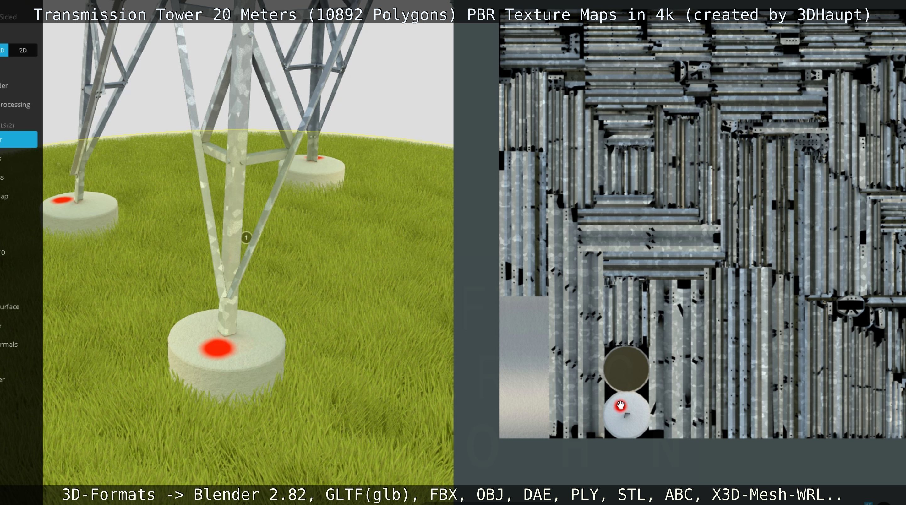 Transmission Tower 22 Meter Low-poly 3D model_90
