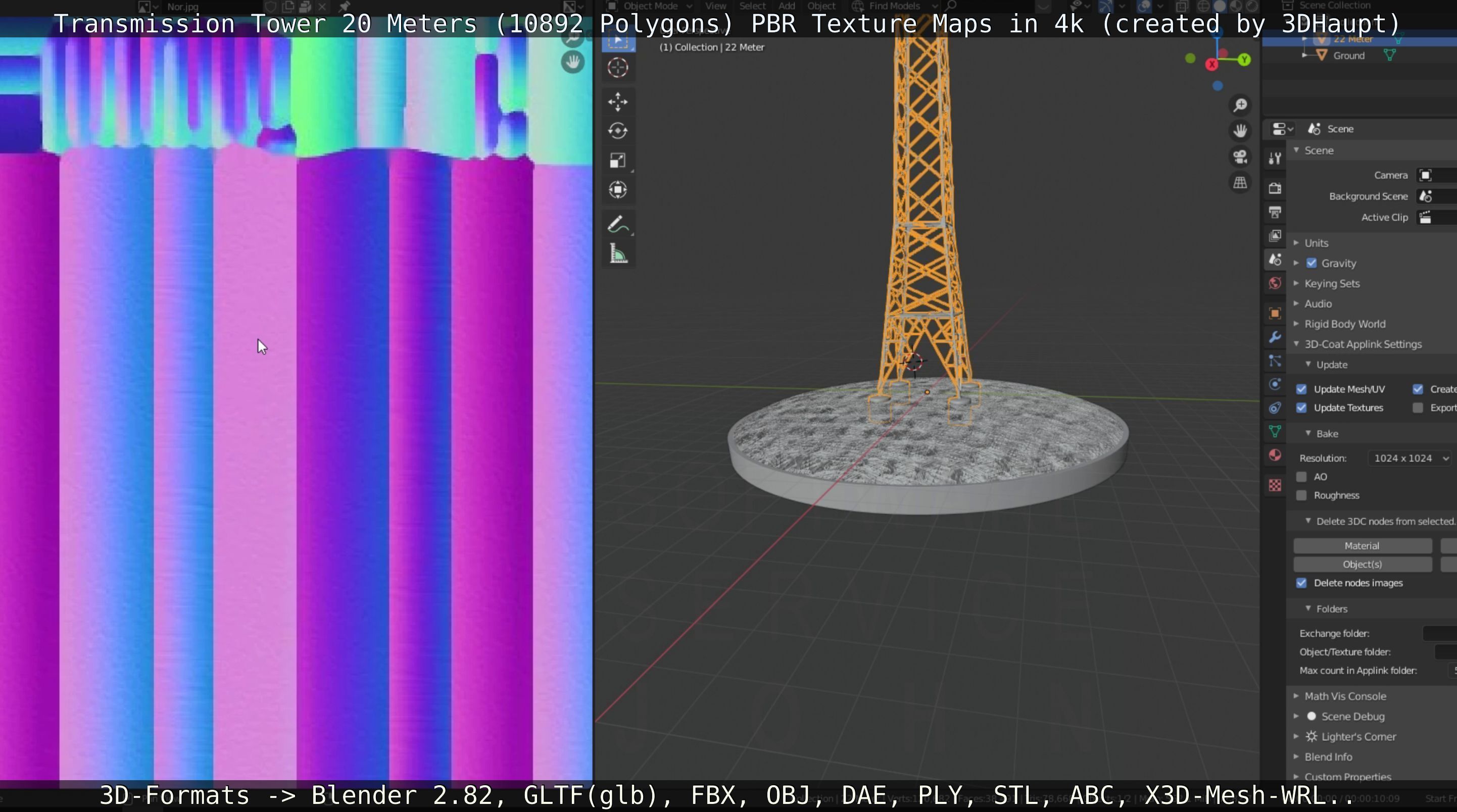 Transmission Tower 22 Meter Low-poly 3D model_88