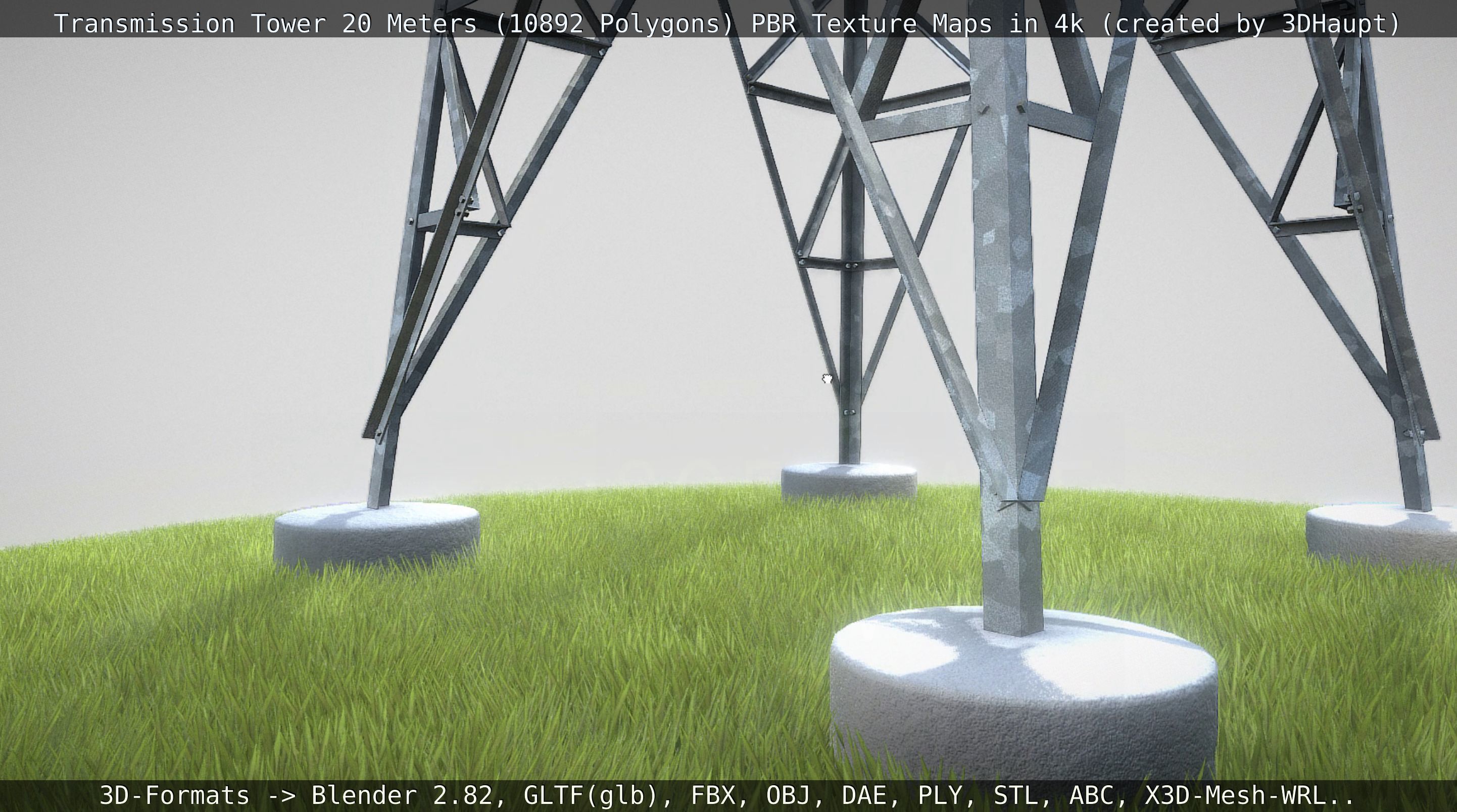 Transmission Tower 22 Meter Low-poly 3D model_140