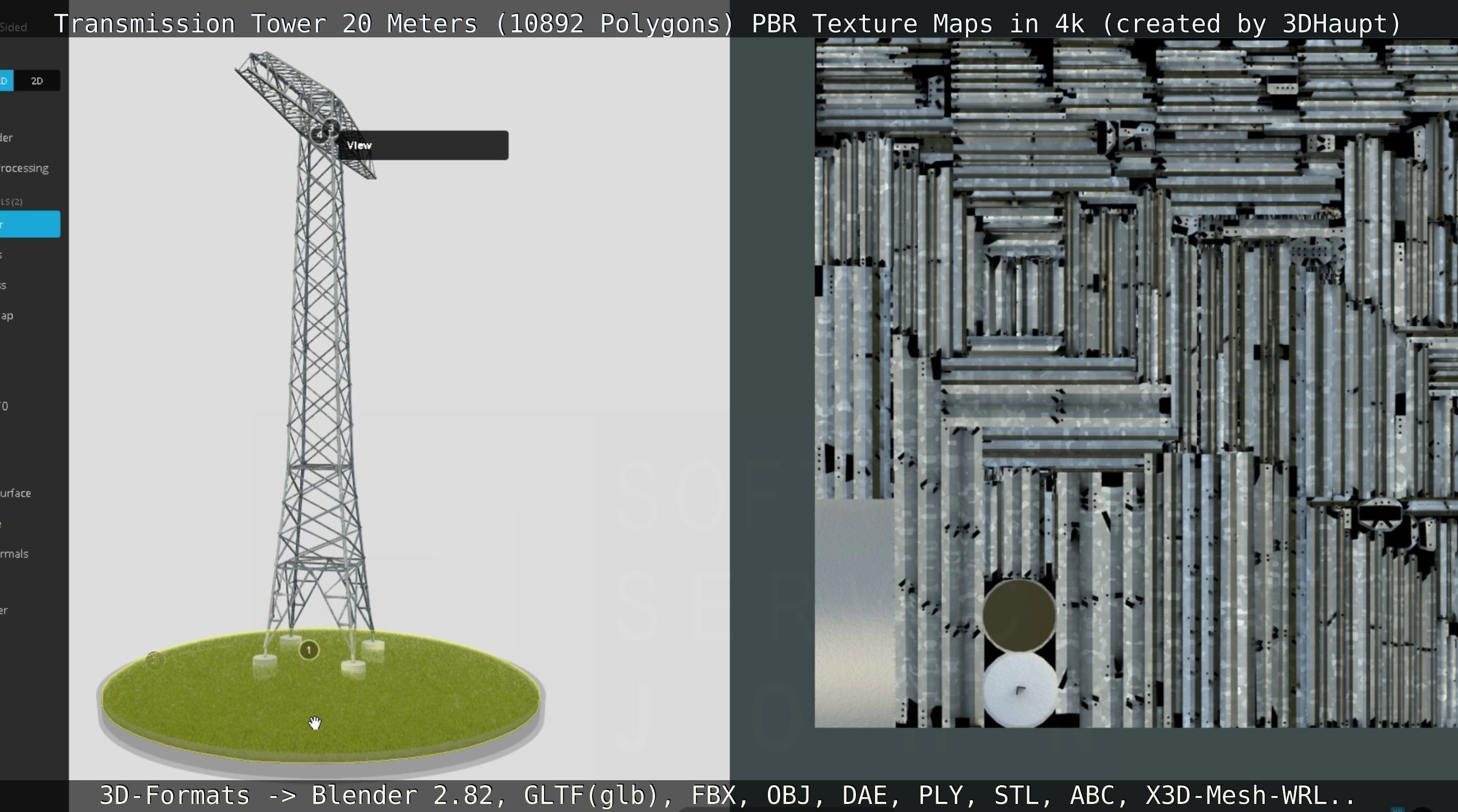 Transmission Tower 22 Meter Low-poly 3D model_117