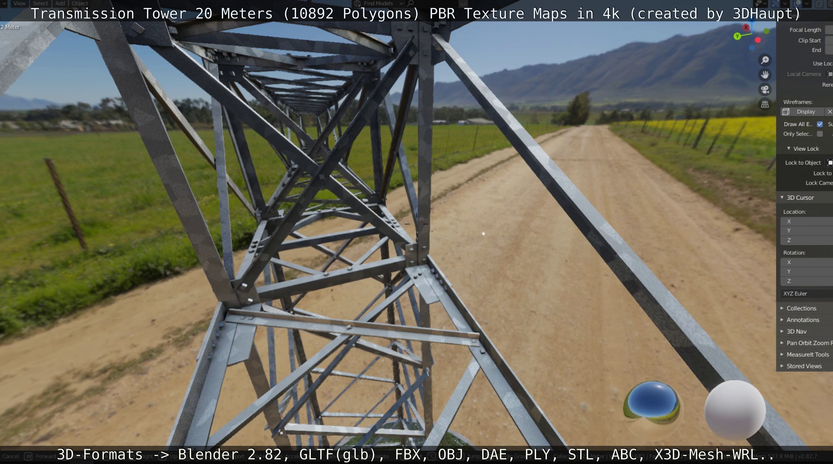 Transmission Tower 22 Meter Low-poly 3D model_76