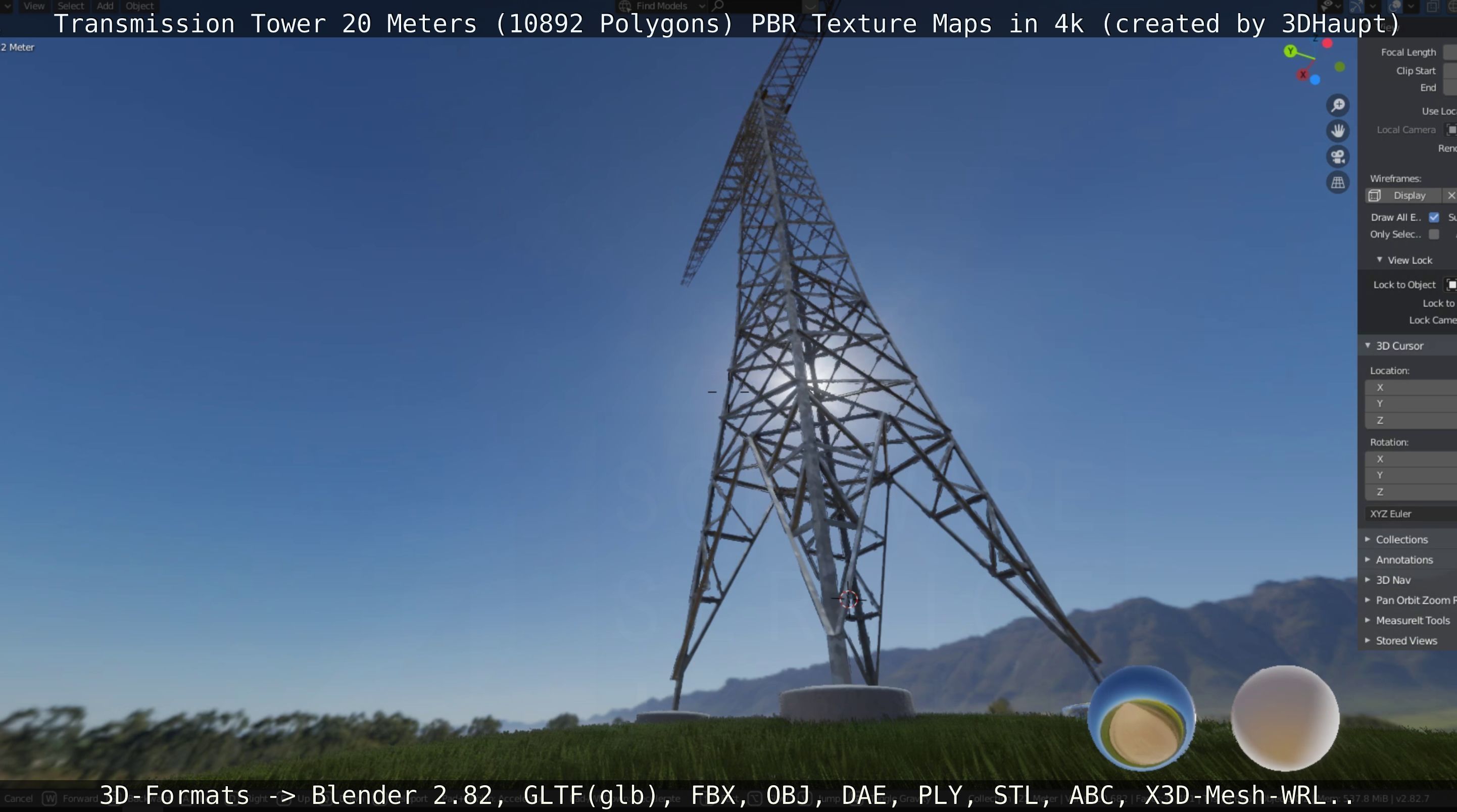 Transmission Tower 22 Meter Low-poly 3D model_77
