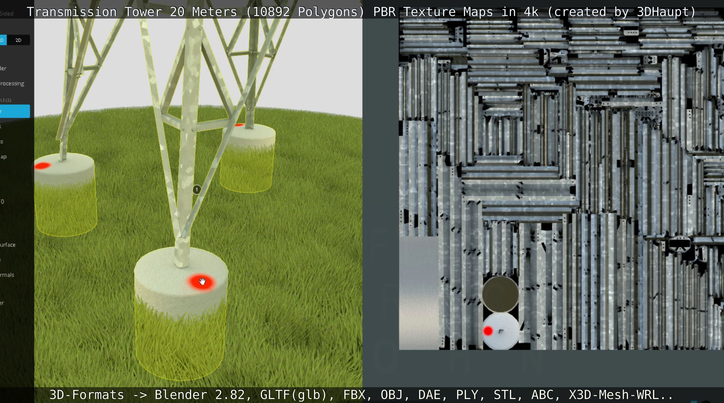 Transmission Tower 22 Meter Low-poly 3D model_98