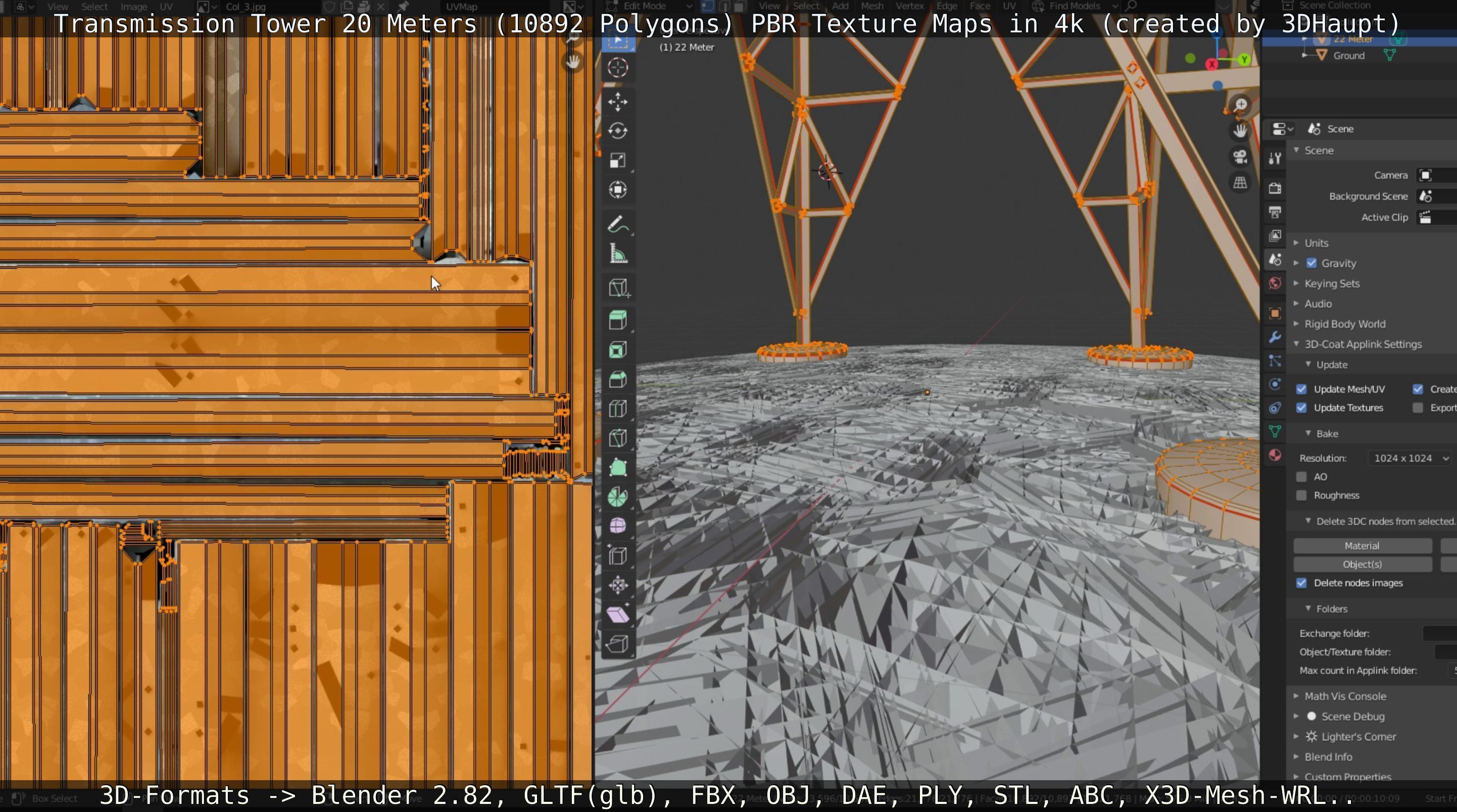 Transmission Tower 22 Meter Low-poly 3D model_78