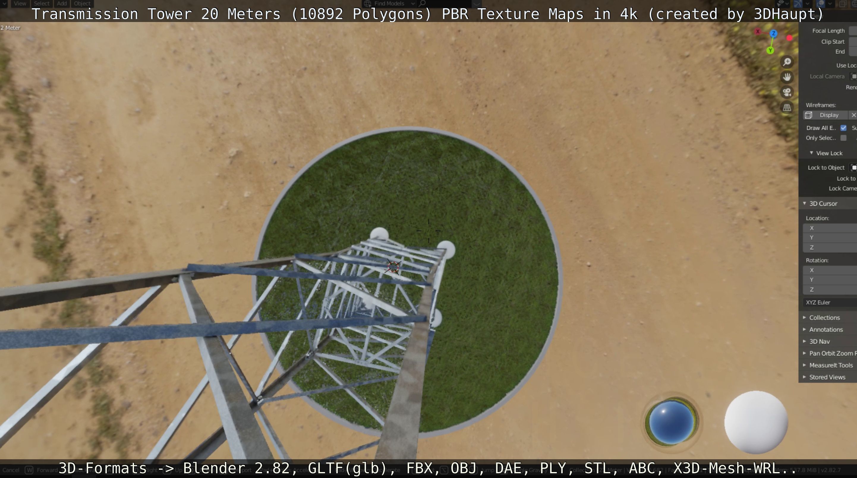 Transmission Tower 22 Meter Low-poly 3D model_72