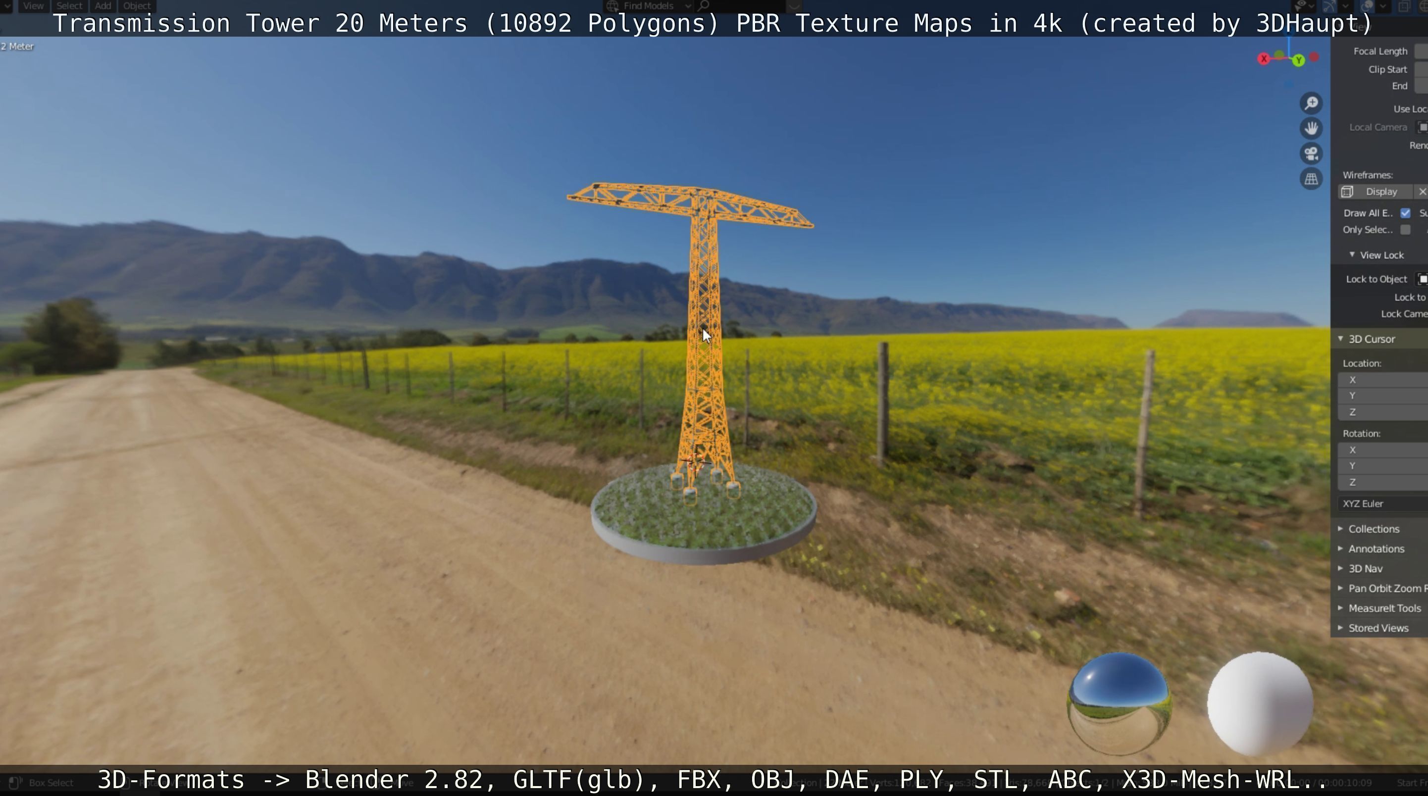 Transmission Tower 22 Meter Low-poly 3D model_118