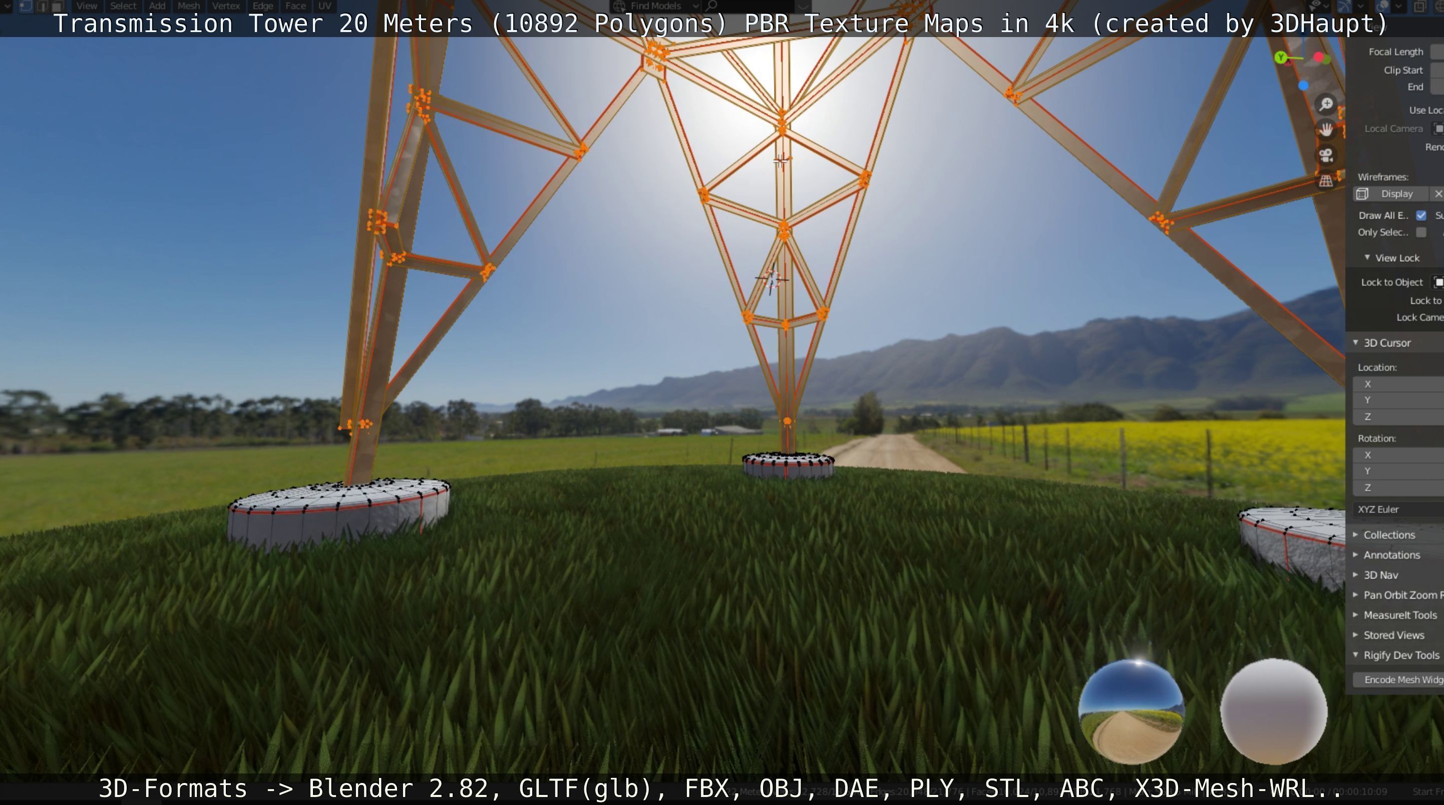 Transmission Tower 22 Meter Low-poly 3D model_58