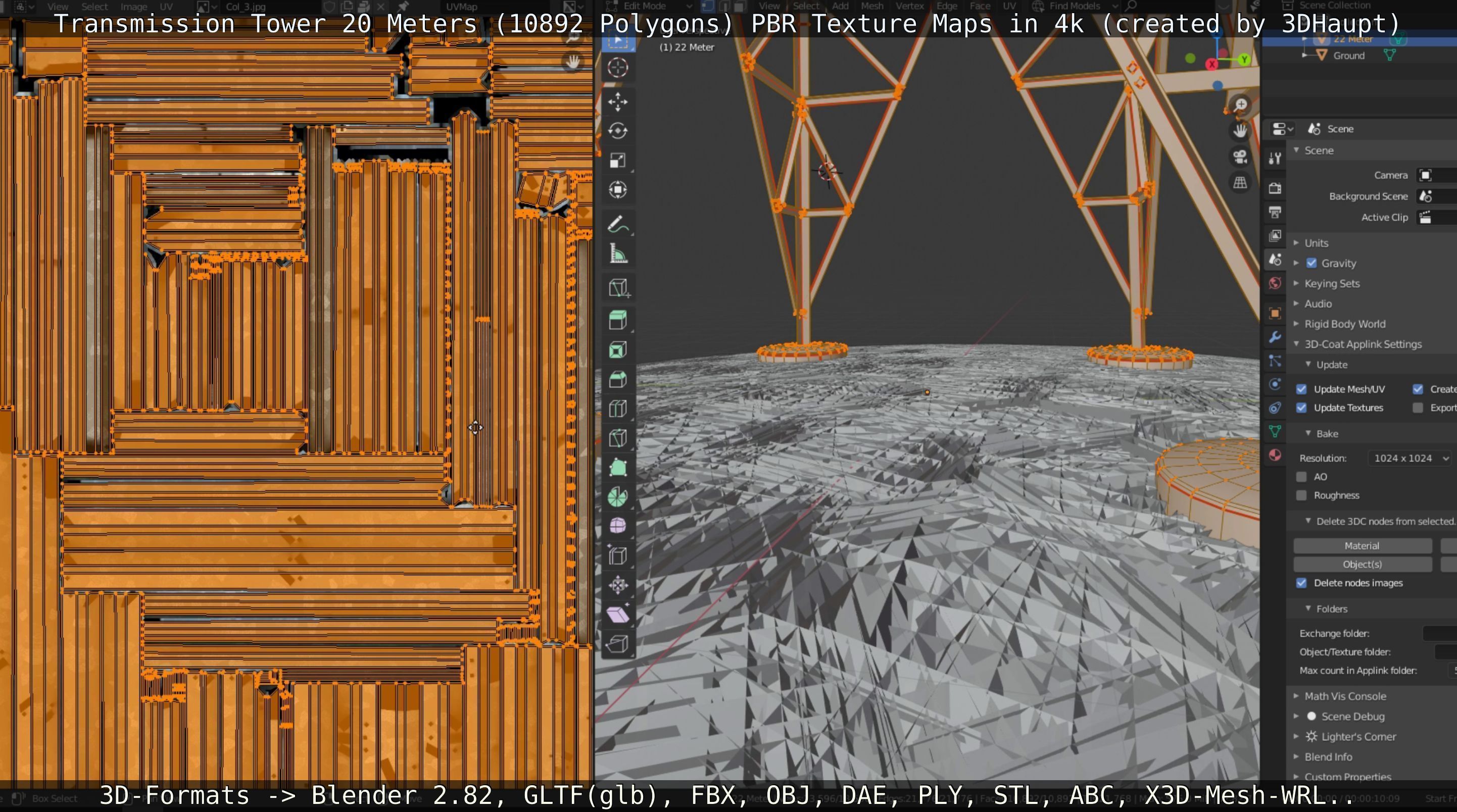 Transmission Tower 22 Meter Low-poly 3D model_83