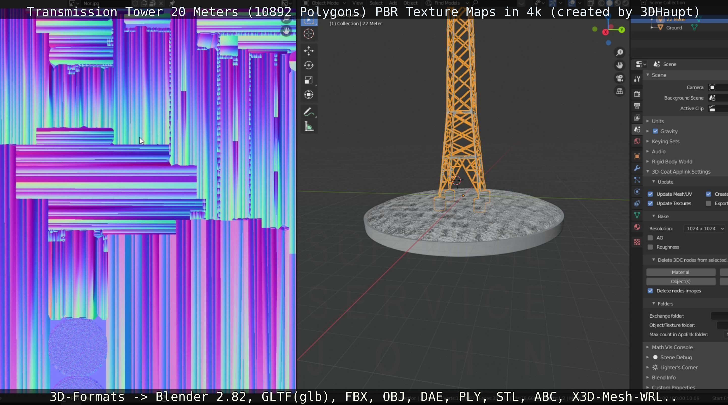 Transmission Tower 22 Meter Low-poly 3D model_17