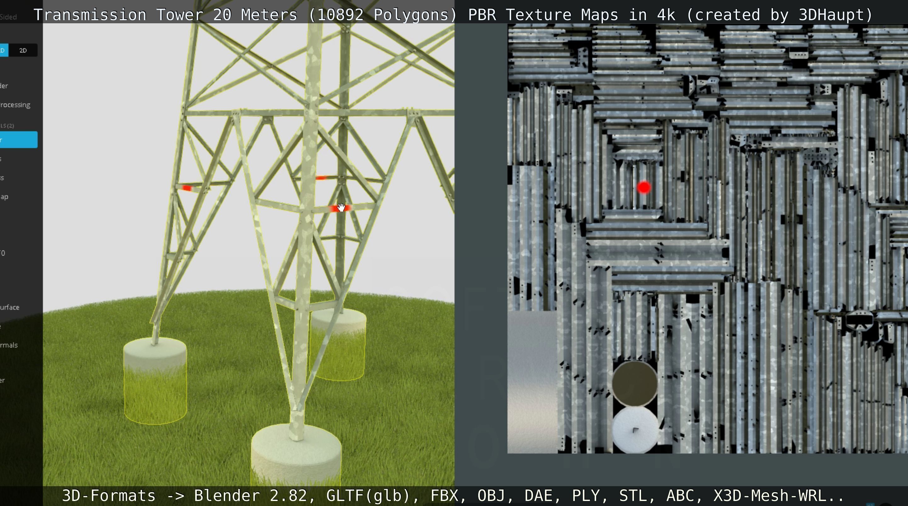 Transmission Tower 22 Meter Low-poly 3D model_100