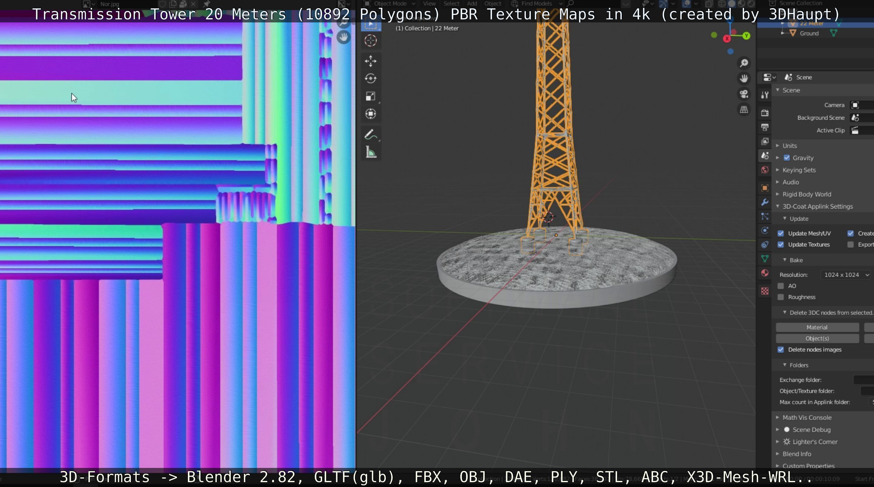 Transmission Tower 22 Meter Low-poly 3D model_86