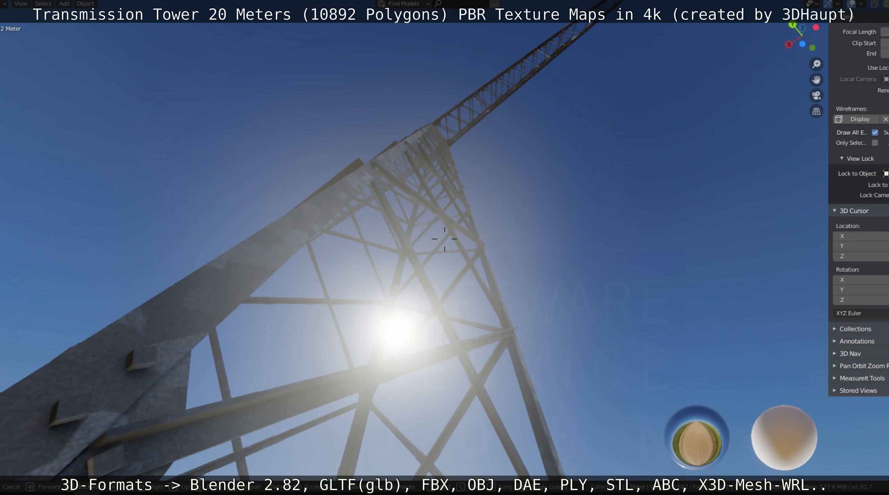 Transmission Tower 22 Meter Low-poly 3D model_47