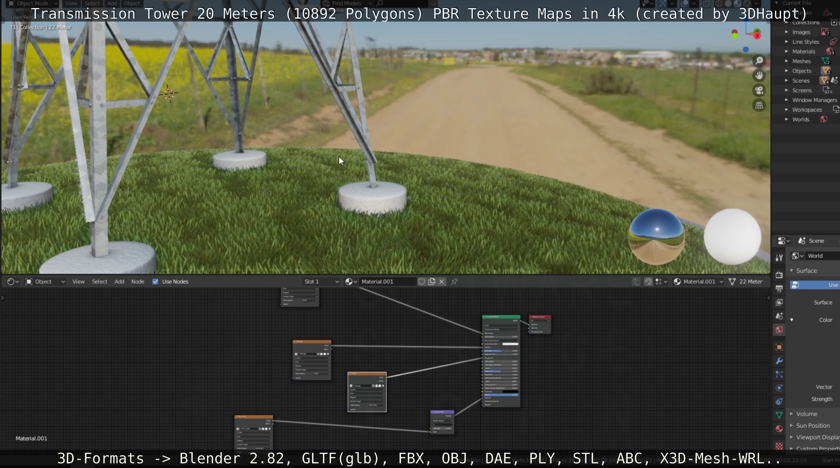 Transmission Tower 22 Meter Low-poly 3D model_27