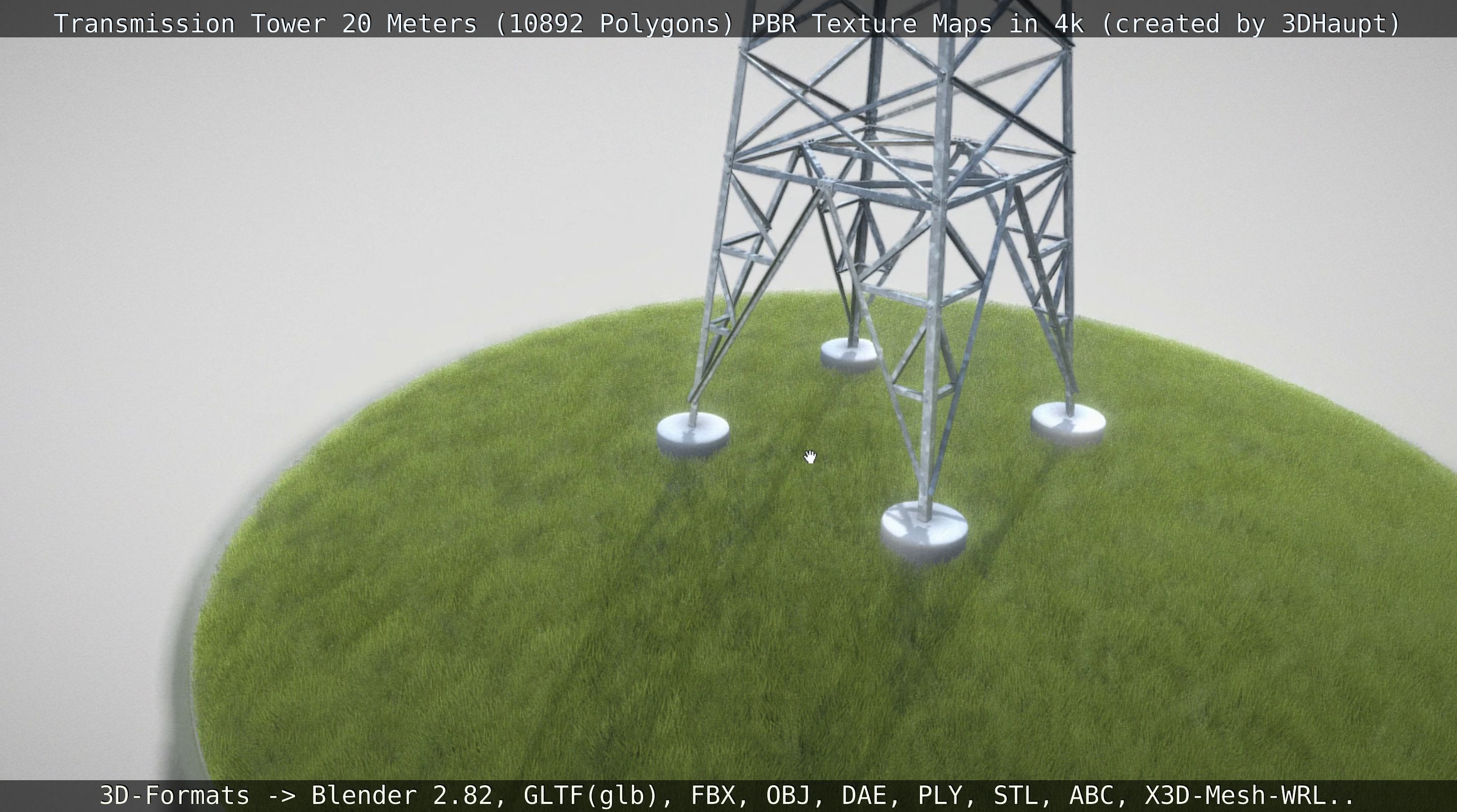 Transmission Tower 22 Meter Low-poly 3D model_26