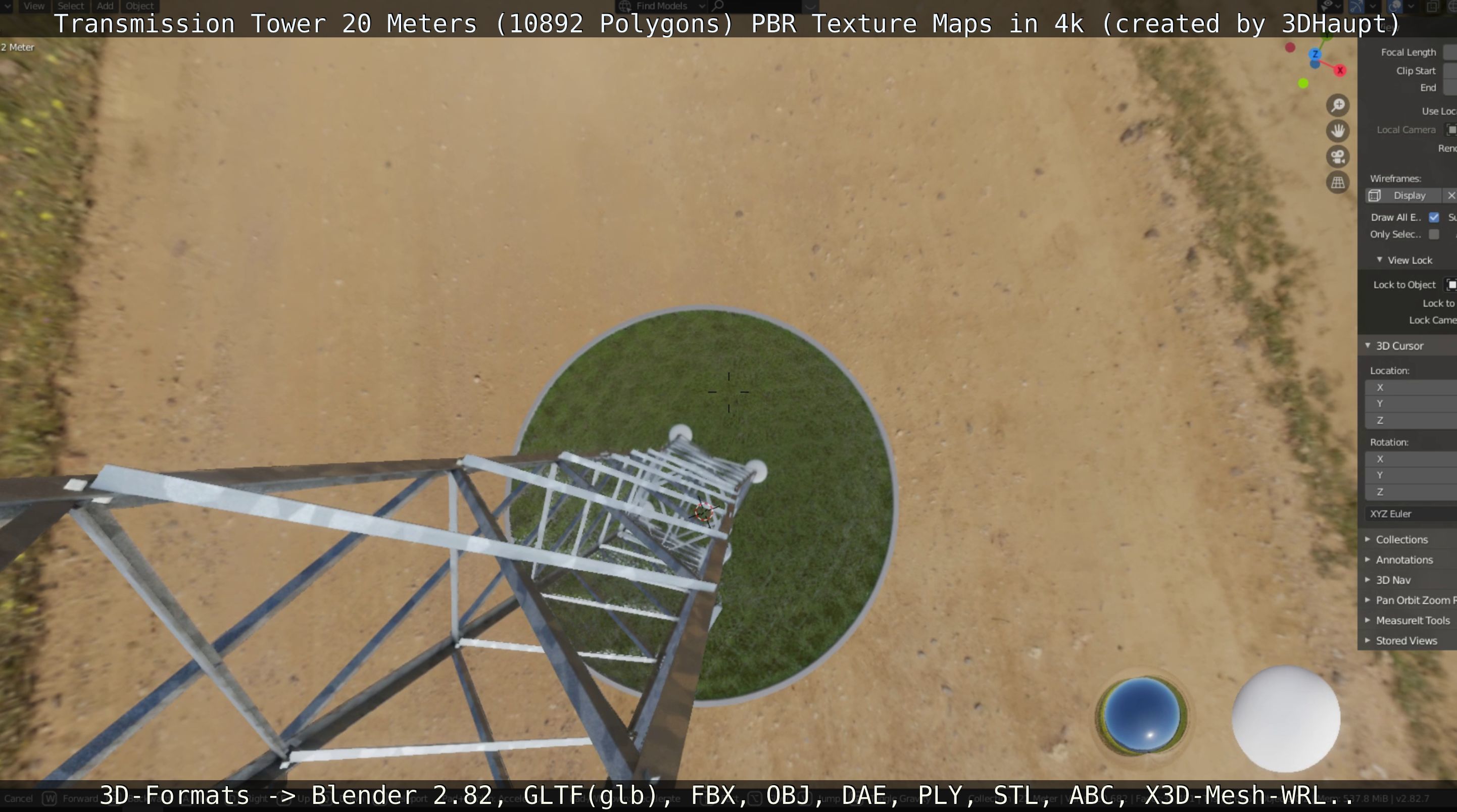 Transmission Tower 22 Meter Low-poly 3D model_104