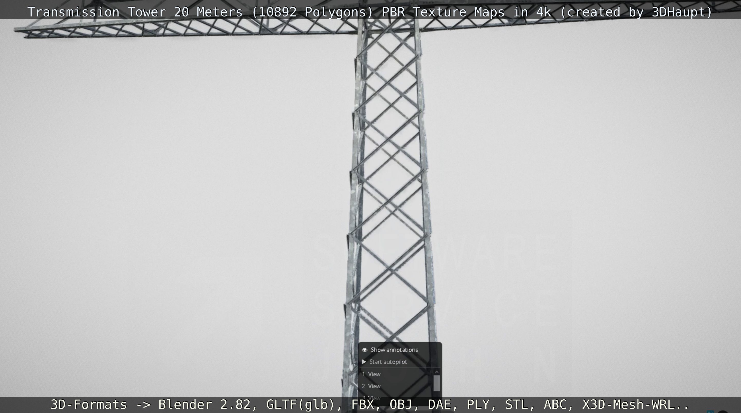 Transmission Tower 22 Meter Low-poly 3D model_131