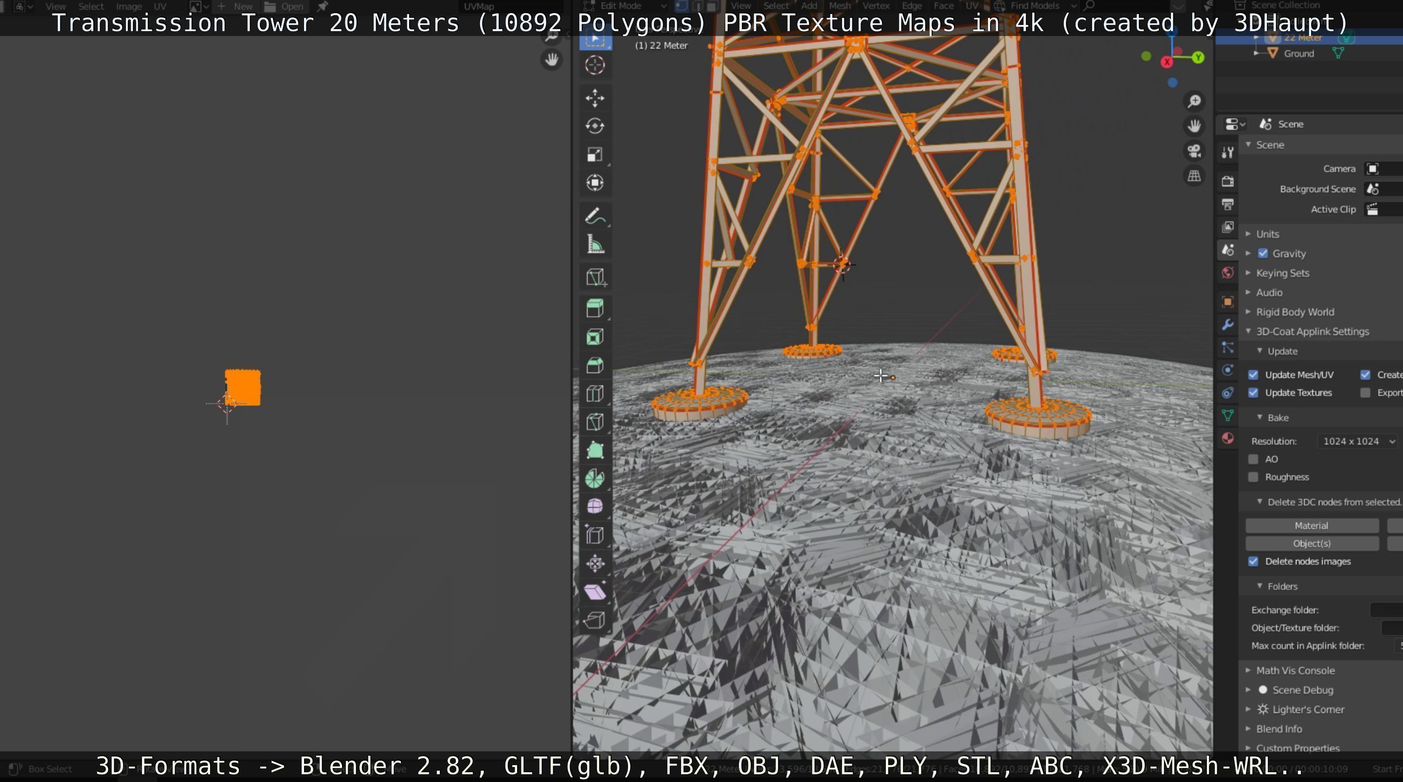 Transmission Tower 22 Meter Low-poly 3D model_75