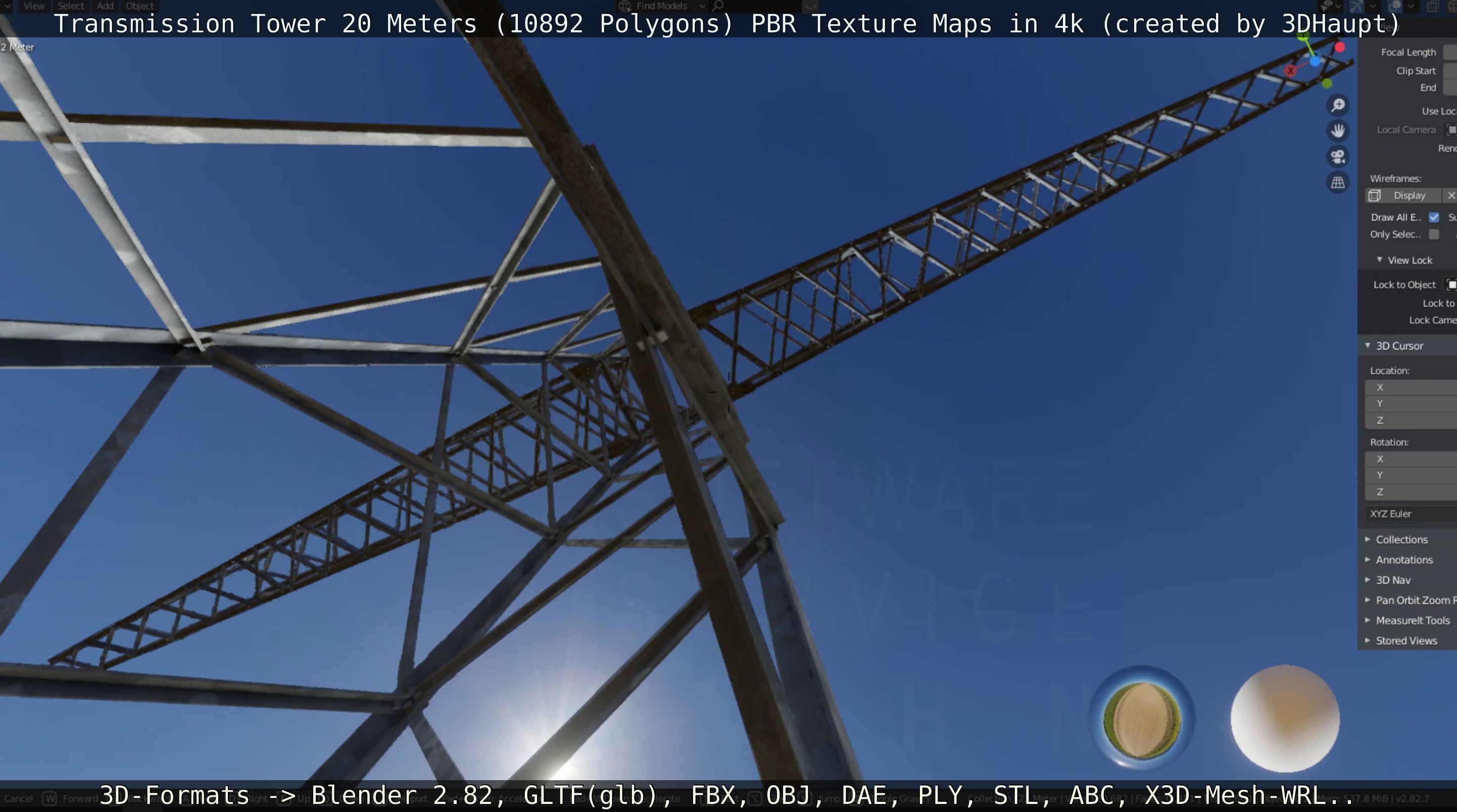 Transmission Tower 22 Meter Low-poly 3D model_25