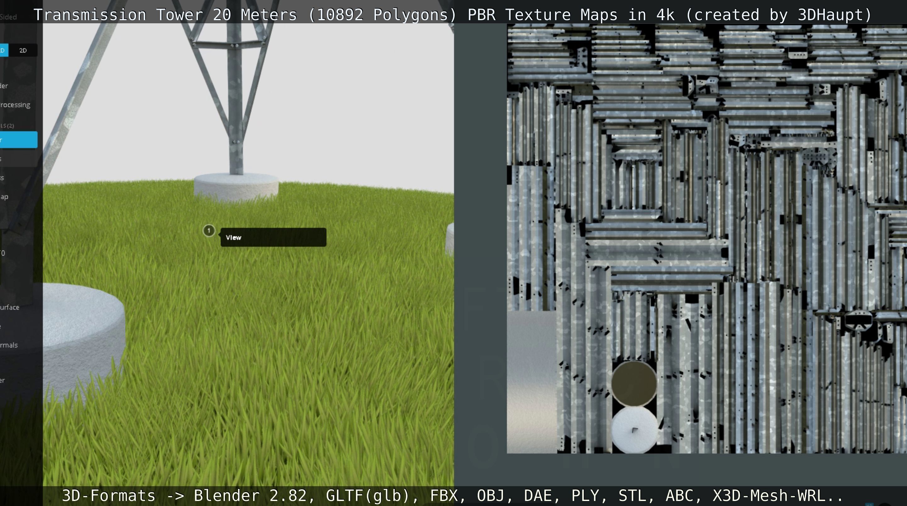 Transmission Tower 22 Meter Low-poly 3D model_125