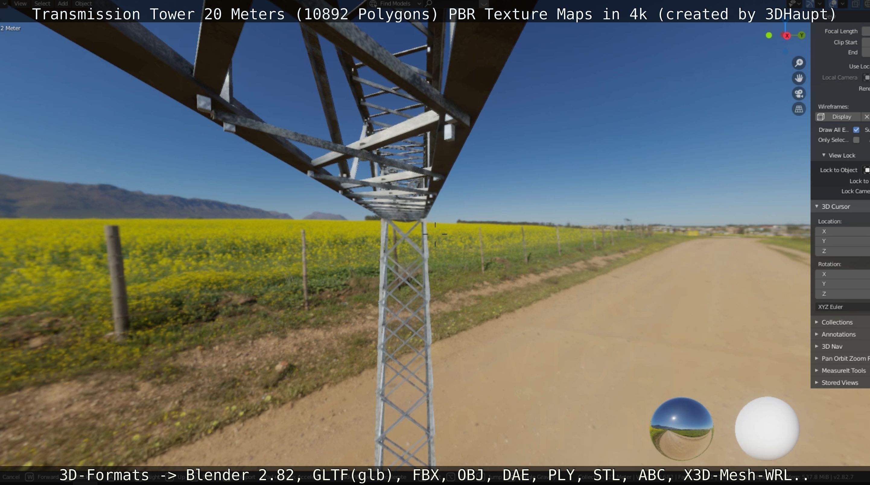 Transmission Tower 22 Meter Low-poly 3D model_50