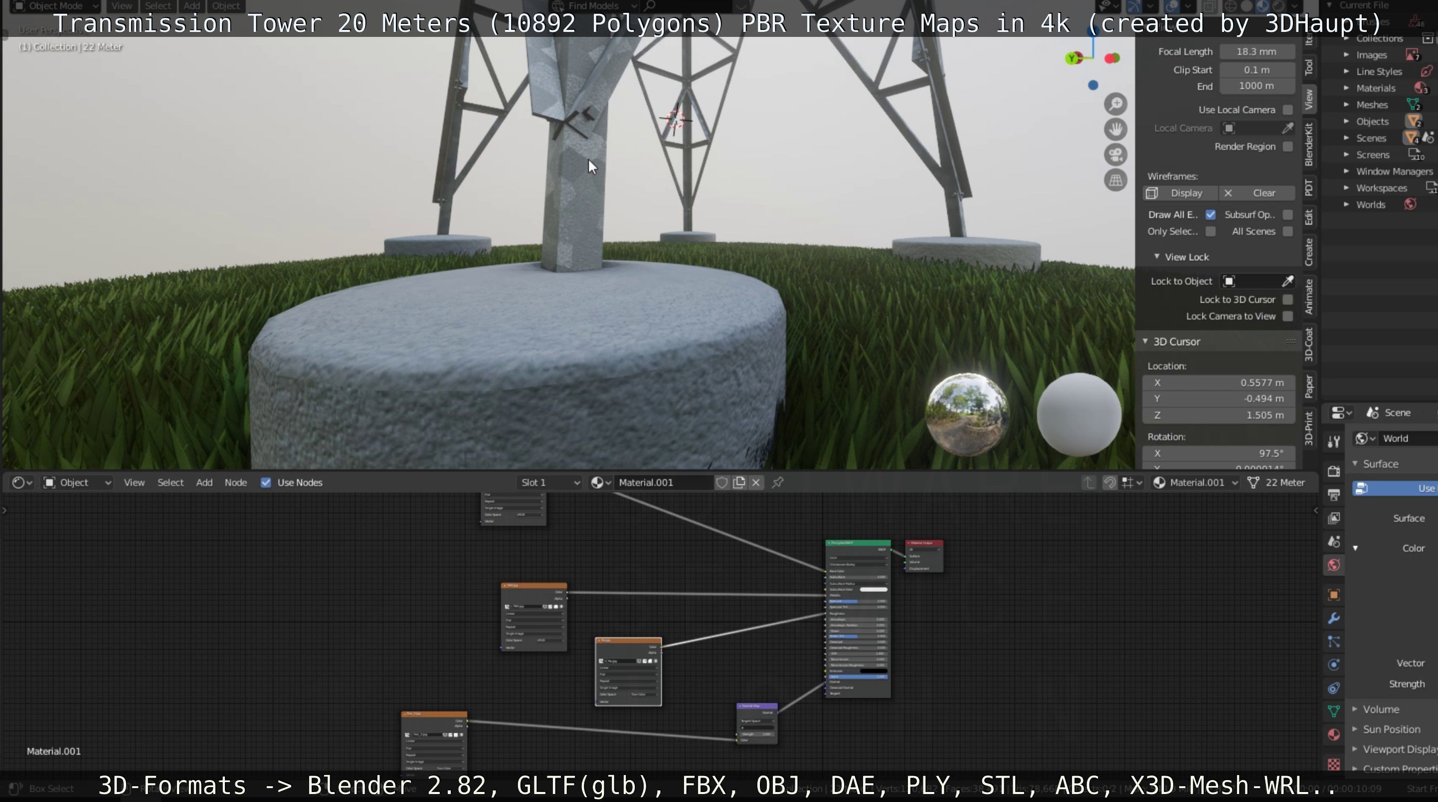 Transmission Tower 22 Meter Low-poly 3D model_142