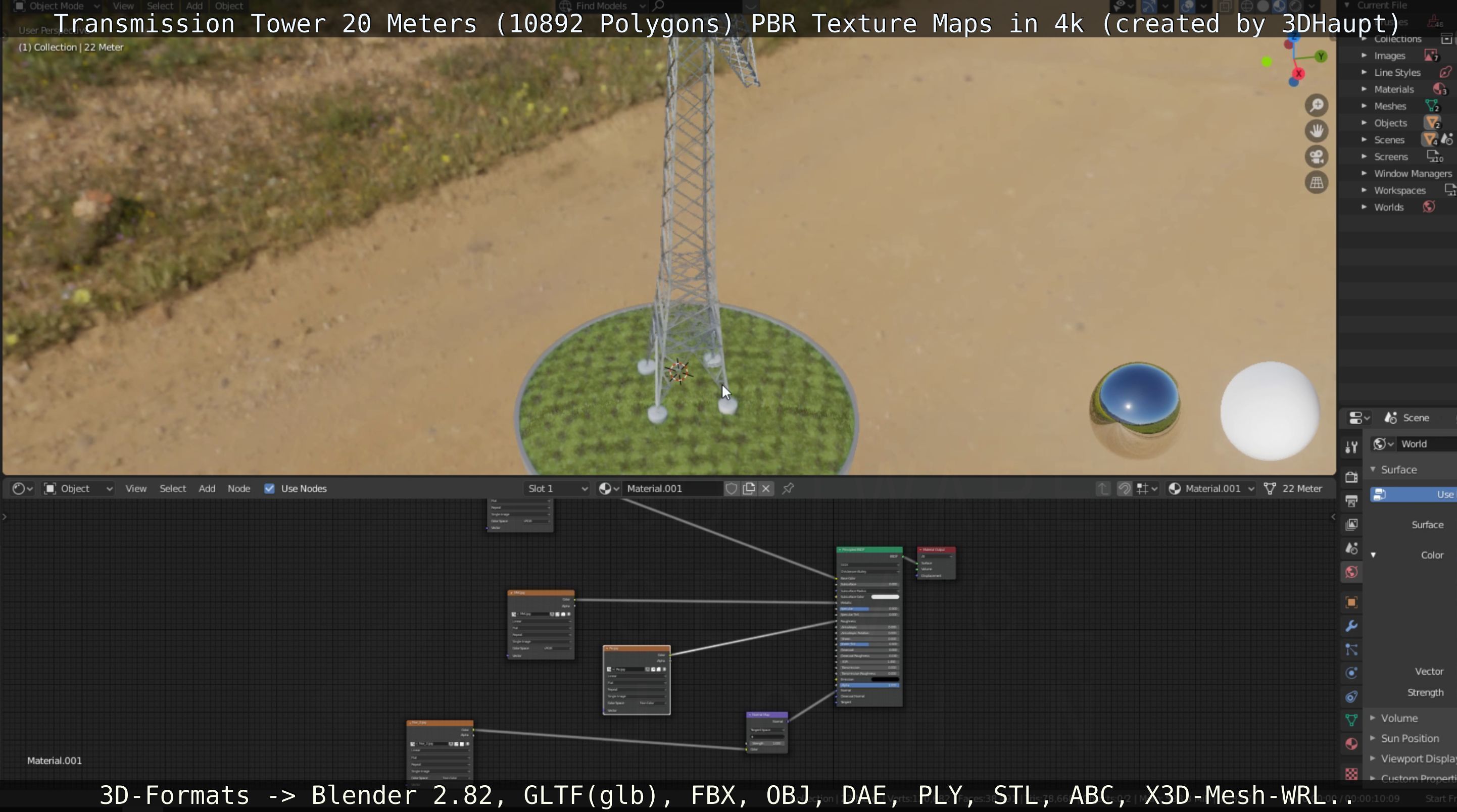 Transmission Tower 22 Meter Low-poly 3D model_38