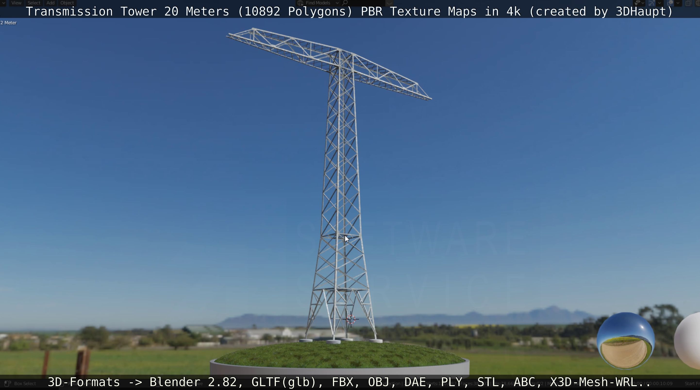 Transmission Tower 22 Meter Low-poly 3D model_30