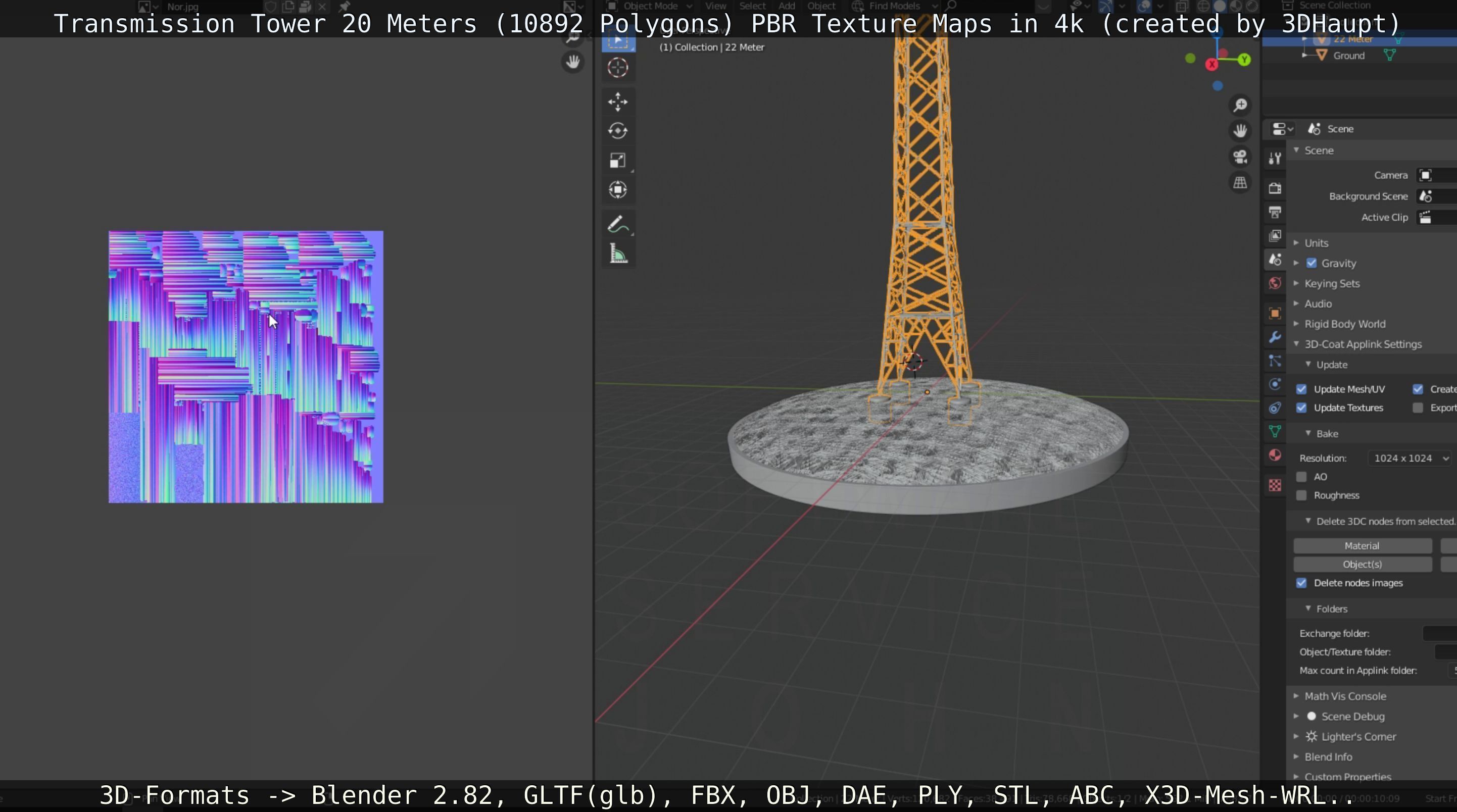 Transmission Tower 22 Meter Low-poly 3D model_91