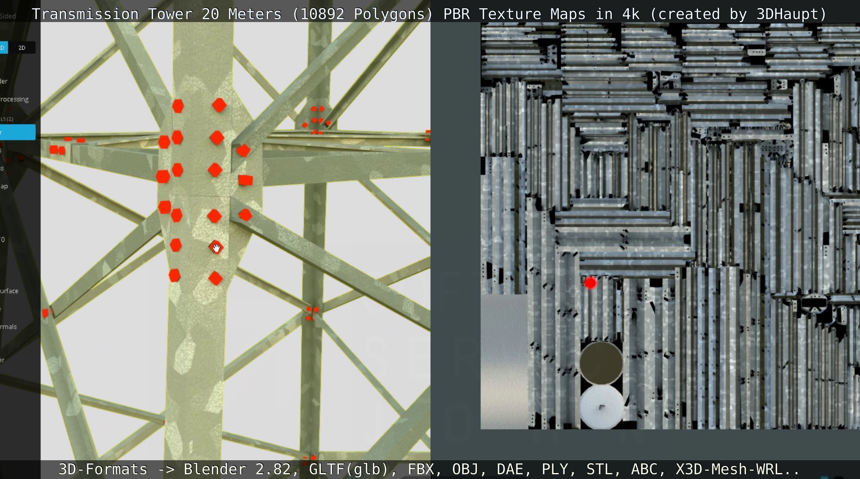 Transmission Tower 22 Meter Low-poly 3D model_112