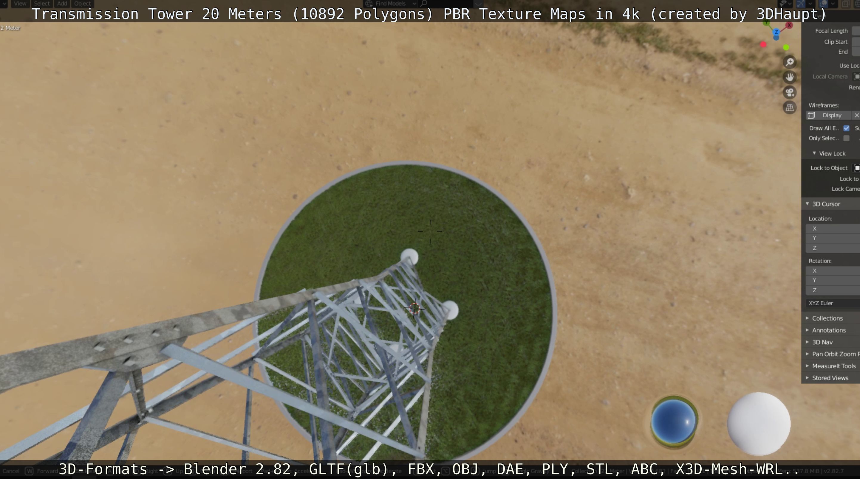 Transmission Tower 22 Meter Low-poly 3D model_107